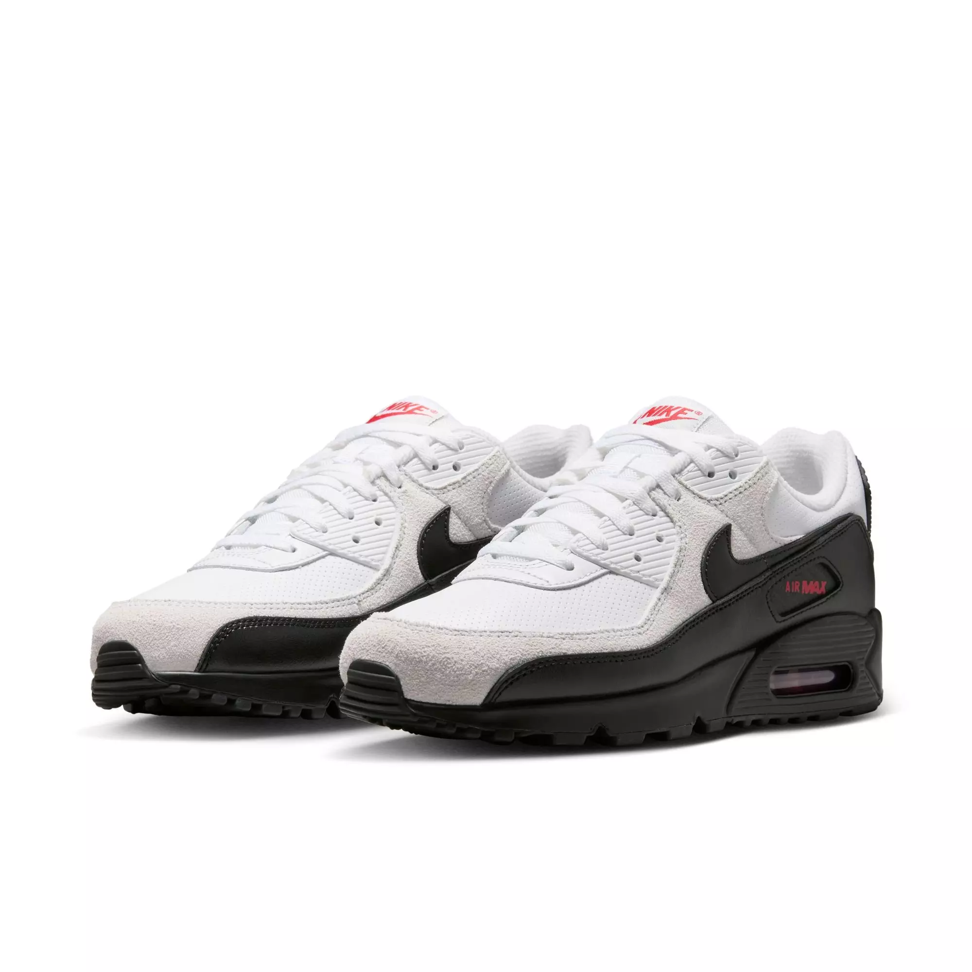 Nike Air Max 90 "White/Black/University Red" Men's Shoe - WHITE/BLACK/RED