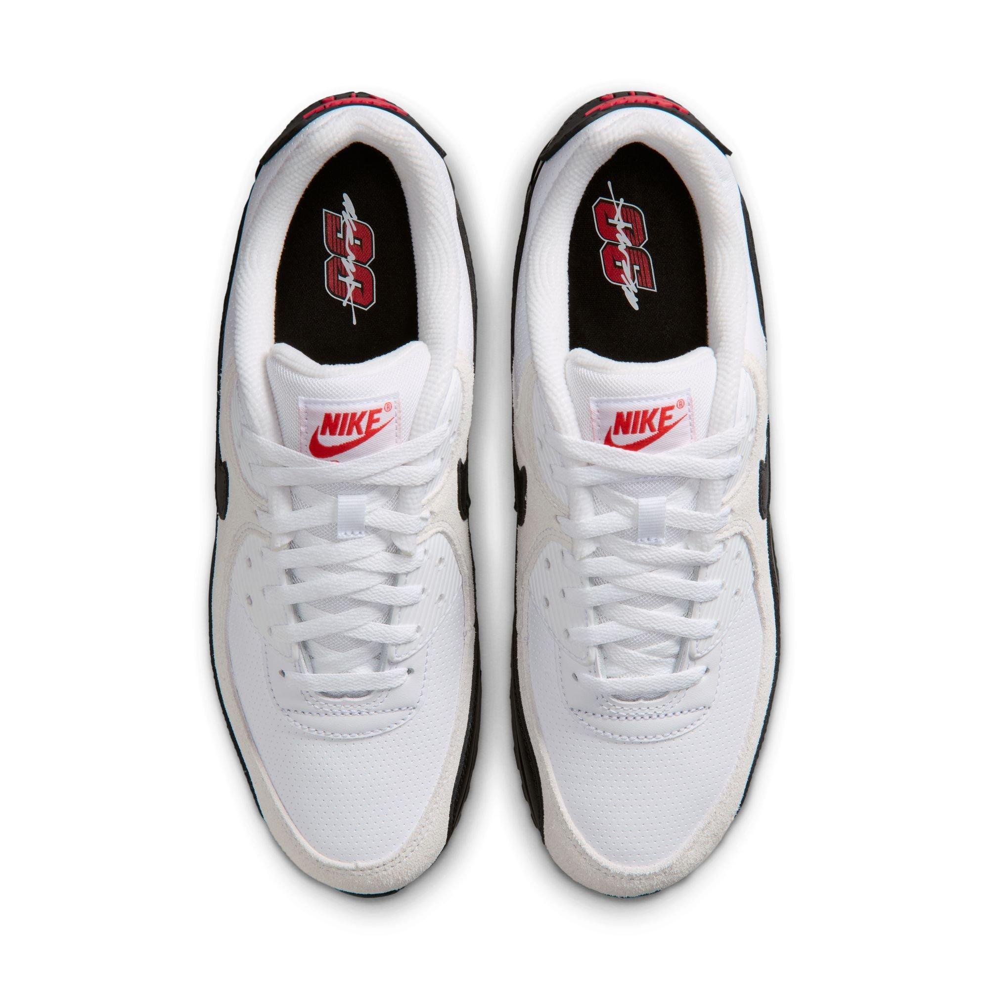 Nike Air Max 90 "White/Black/University Red" Men's Shoe - WHITE/BLACK/RED Thumbnail View 6