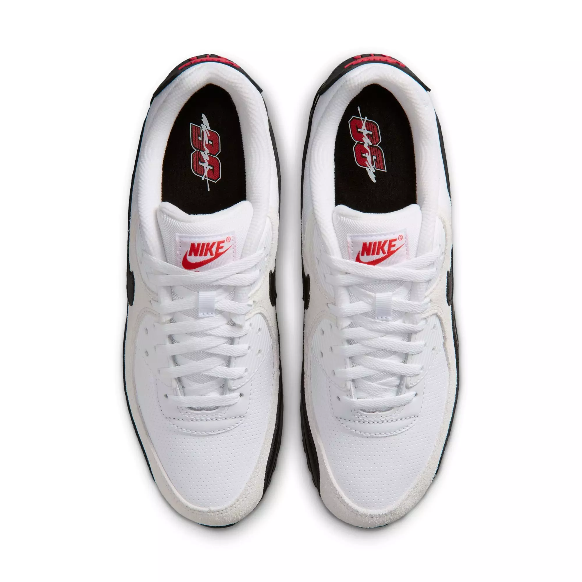 Nike Air Max 90 "White/Black/University Red" Men's Shoe - WHITE/BLACK/RED