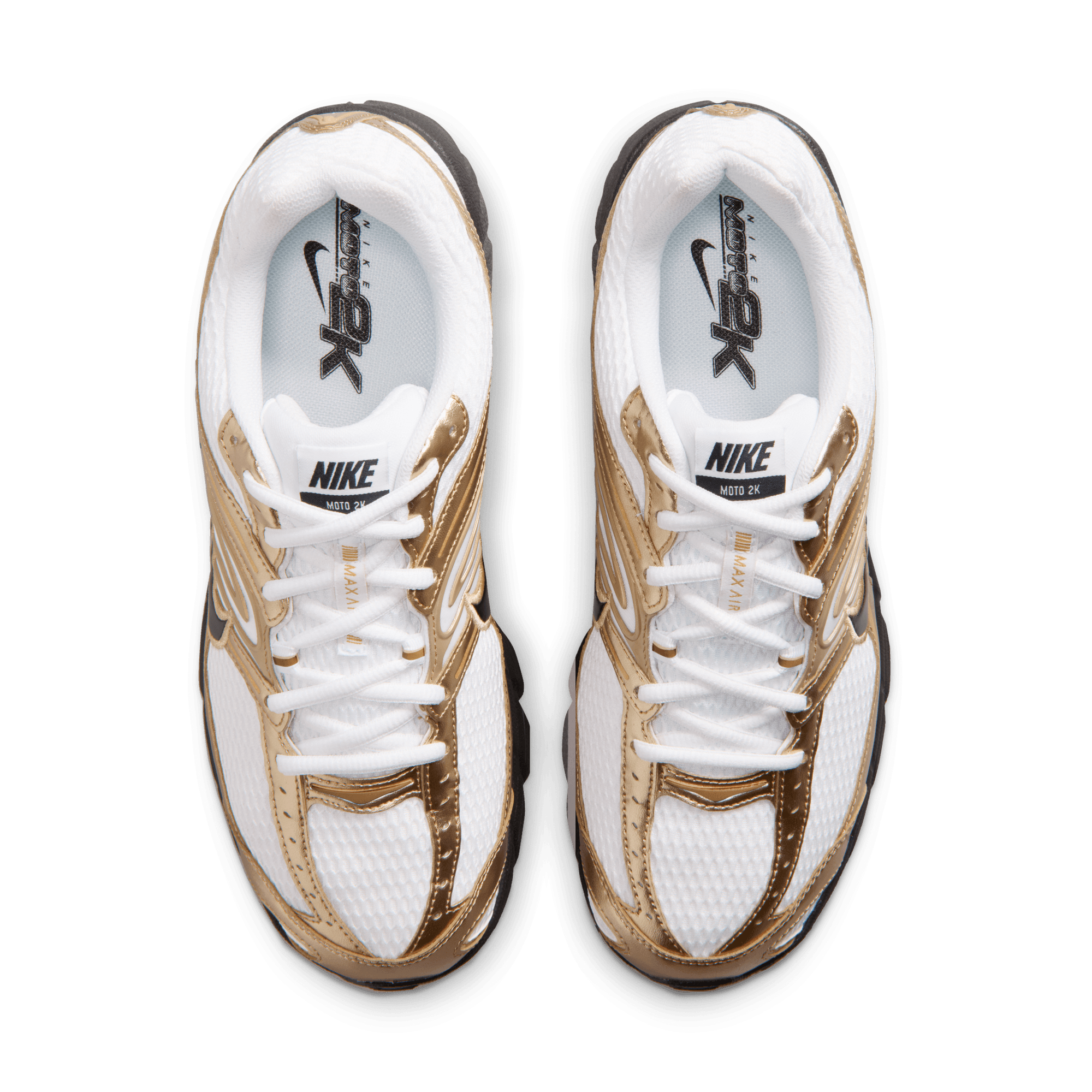 Nike Air Max Moto 2K "White/Black/Metallic Gold" Men's Shoe - WHITE/GOLD