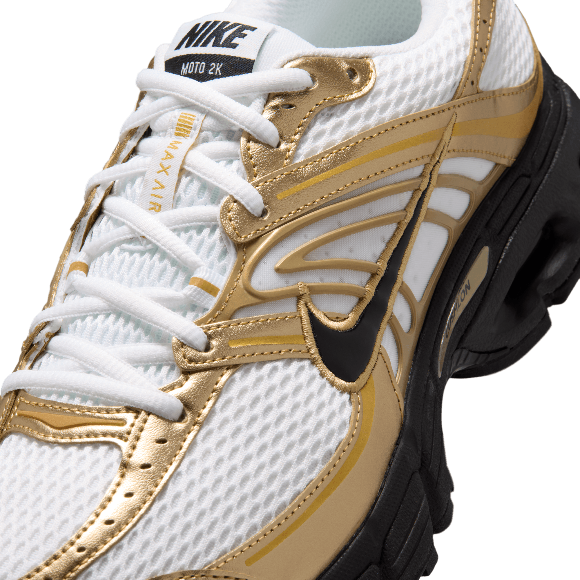 Nike Air Max Moto 2K "White/Black/Metallic Gold" Men's Shoe - WHITE/GOLD