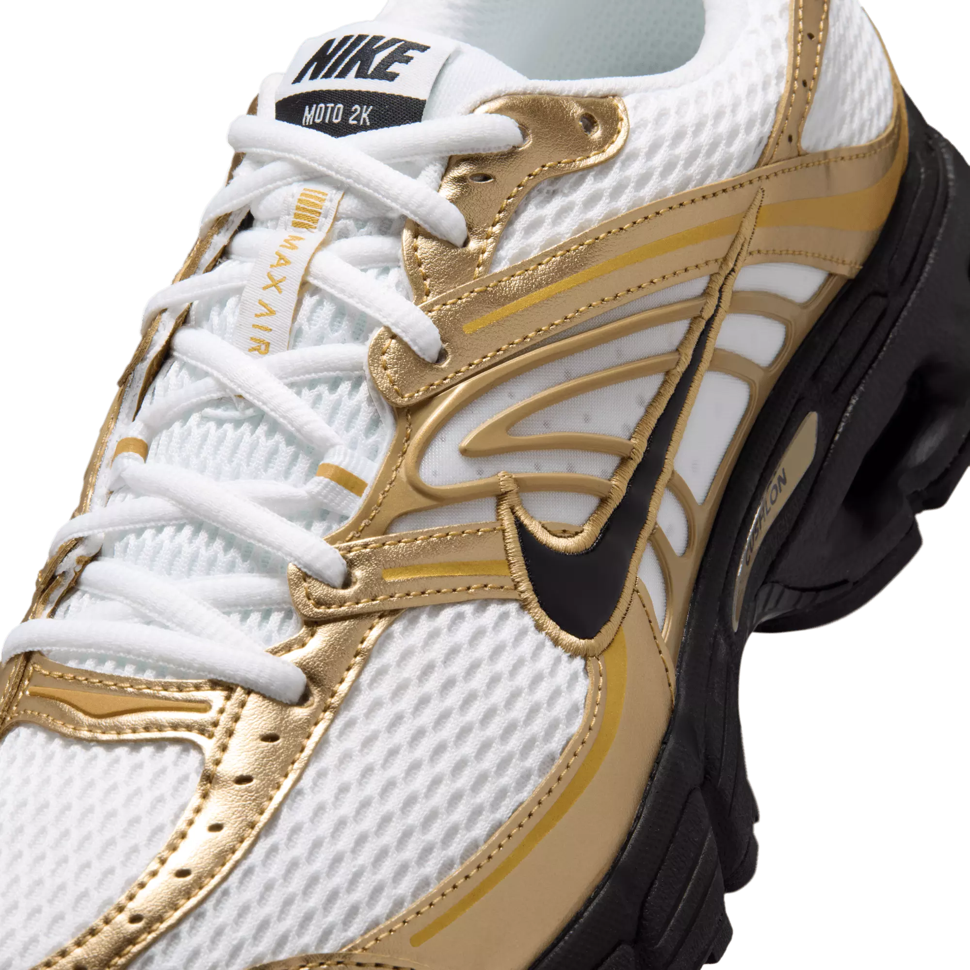 Nike Air Max Moto 2K "White/Black/Metallic Gold" Men's Shoe - WHITE/GOLD