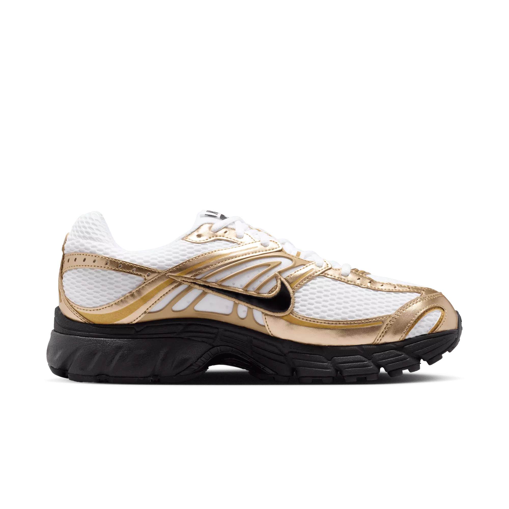 Nike Air Max Moto 2K "White/Black/Metallic Gold" Men's Shoe - WHITE/GOLD