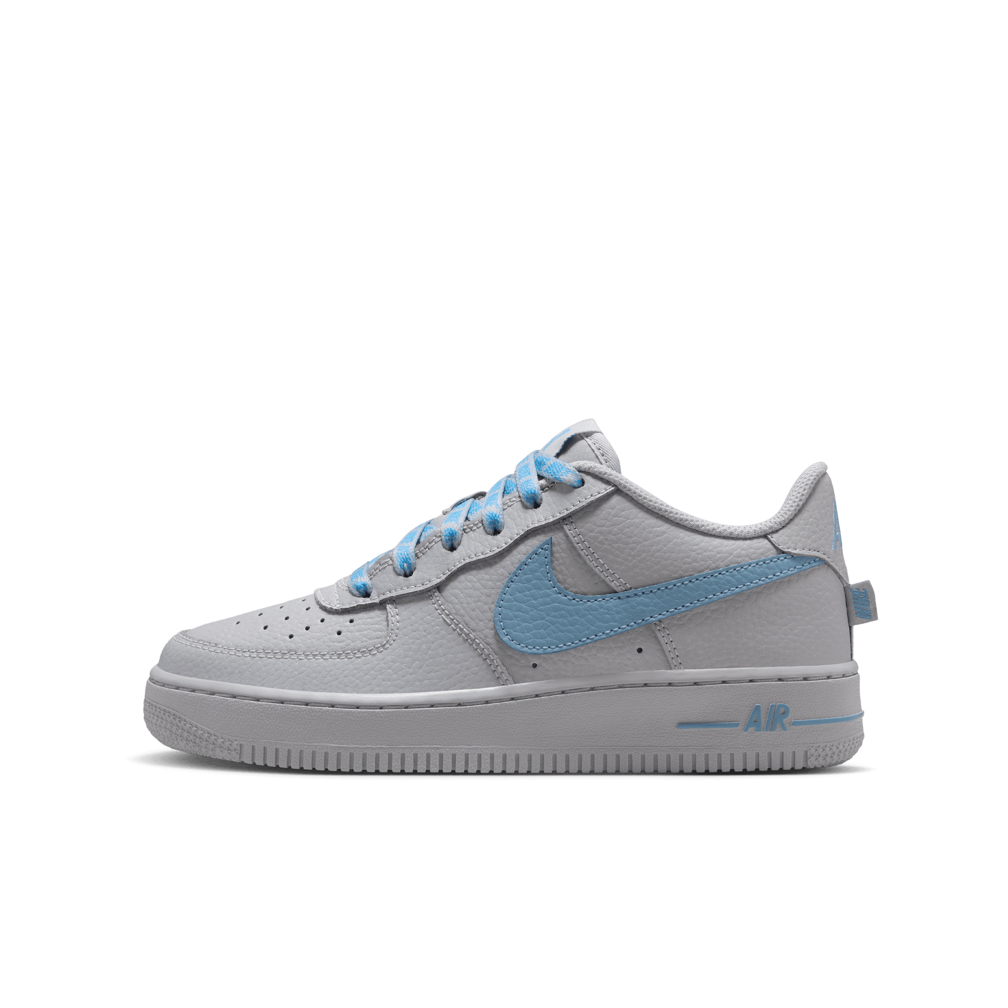 Nike Air Force 1 Low "Wolf Grey/Work Blue" Grade School Boys' Shoe - GREY/BLUE Thumbnail View 3