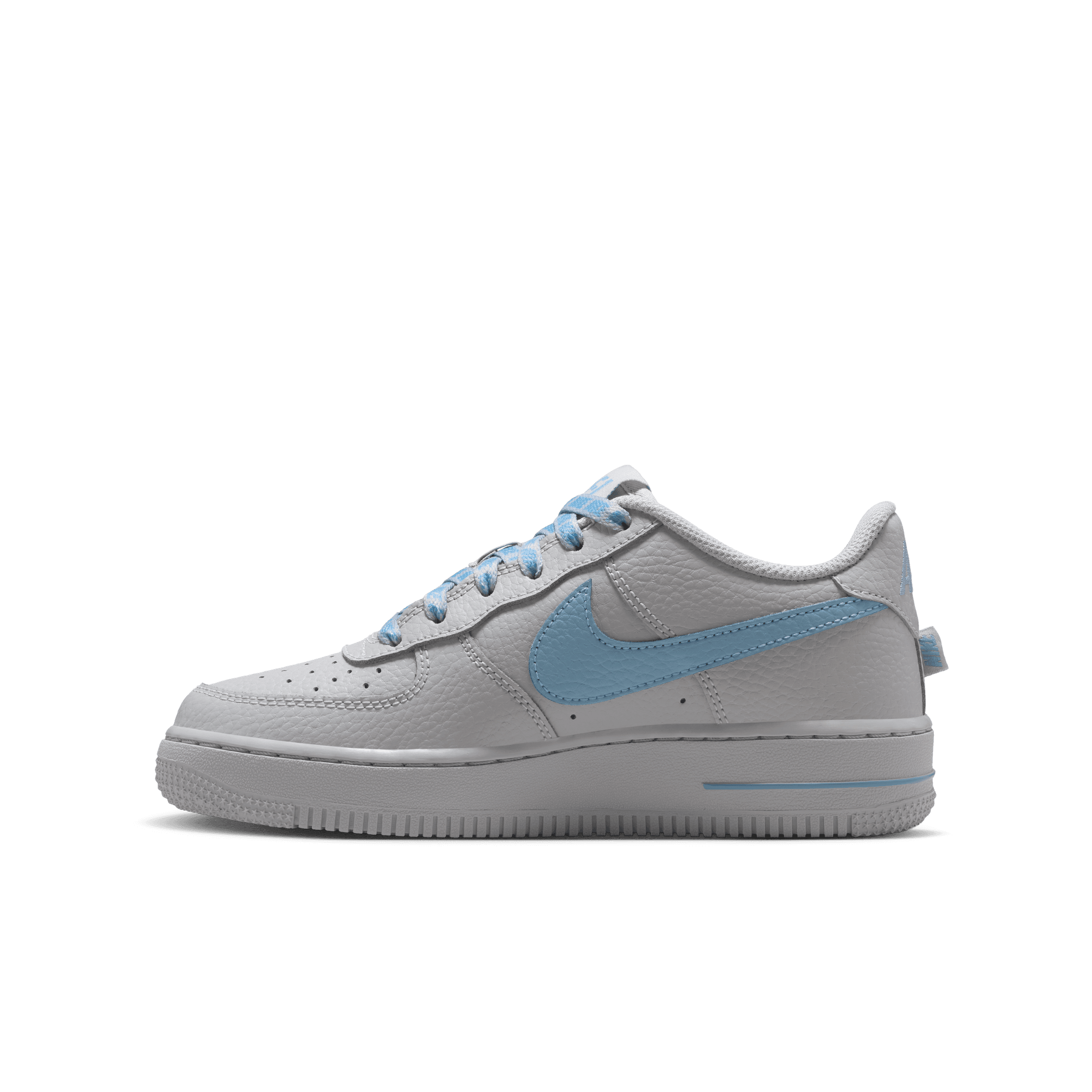 Nike Air Force 1 Low "Wolf Grey/Work Blue" Grade School Boys' Shoe - GREY/BLUE Thumbnail View 4