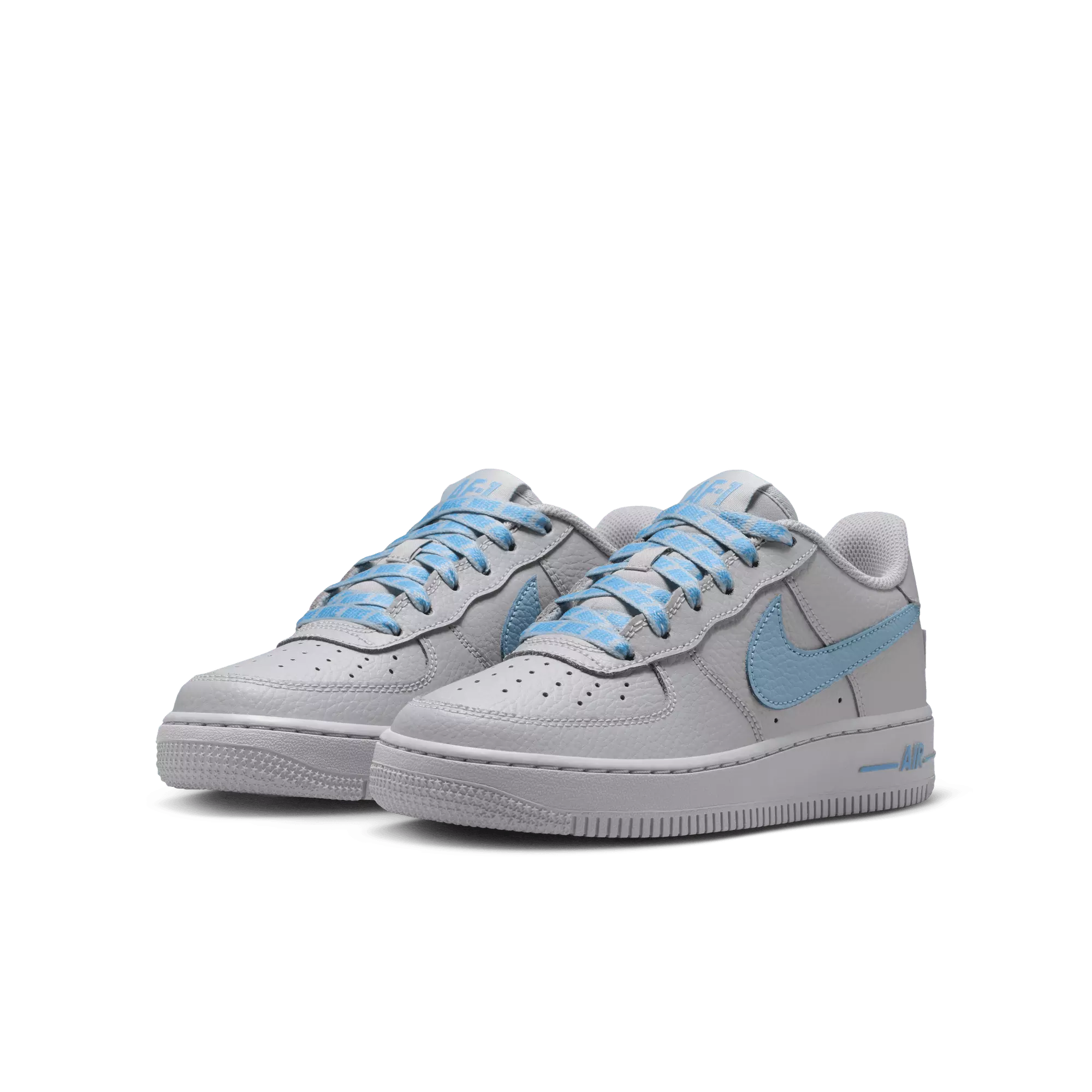 Nike Air Force 1 Low "Wolf Grey/Work Blue" Grade School Boys' Shoe - GREY/BLUE