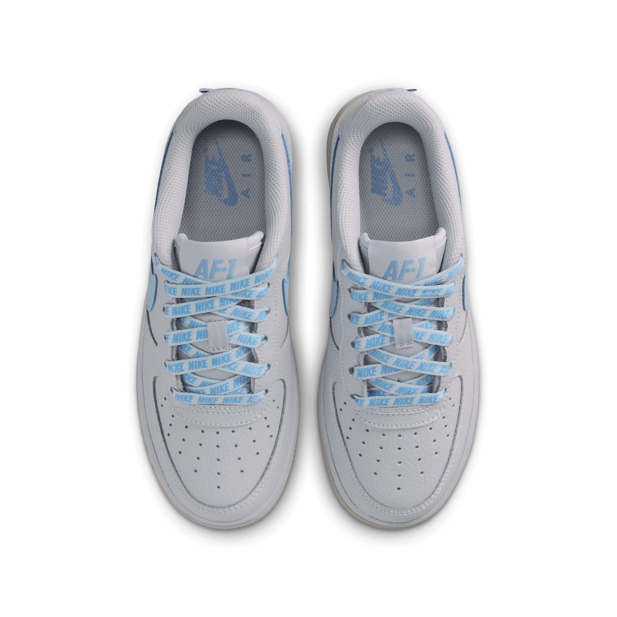 Nike Air Force 1 Low "Wolf Grey/Work Blue" Grade School Boys' Shoe - GREY/BLUE Thumbnail View 6