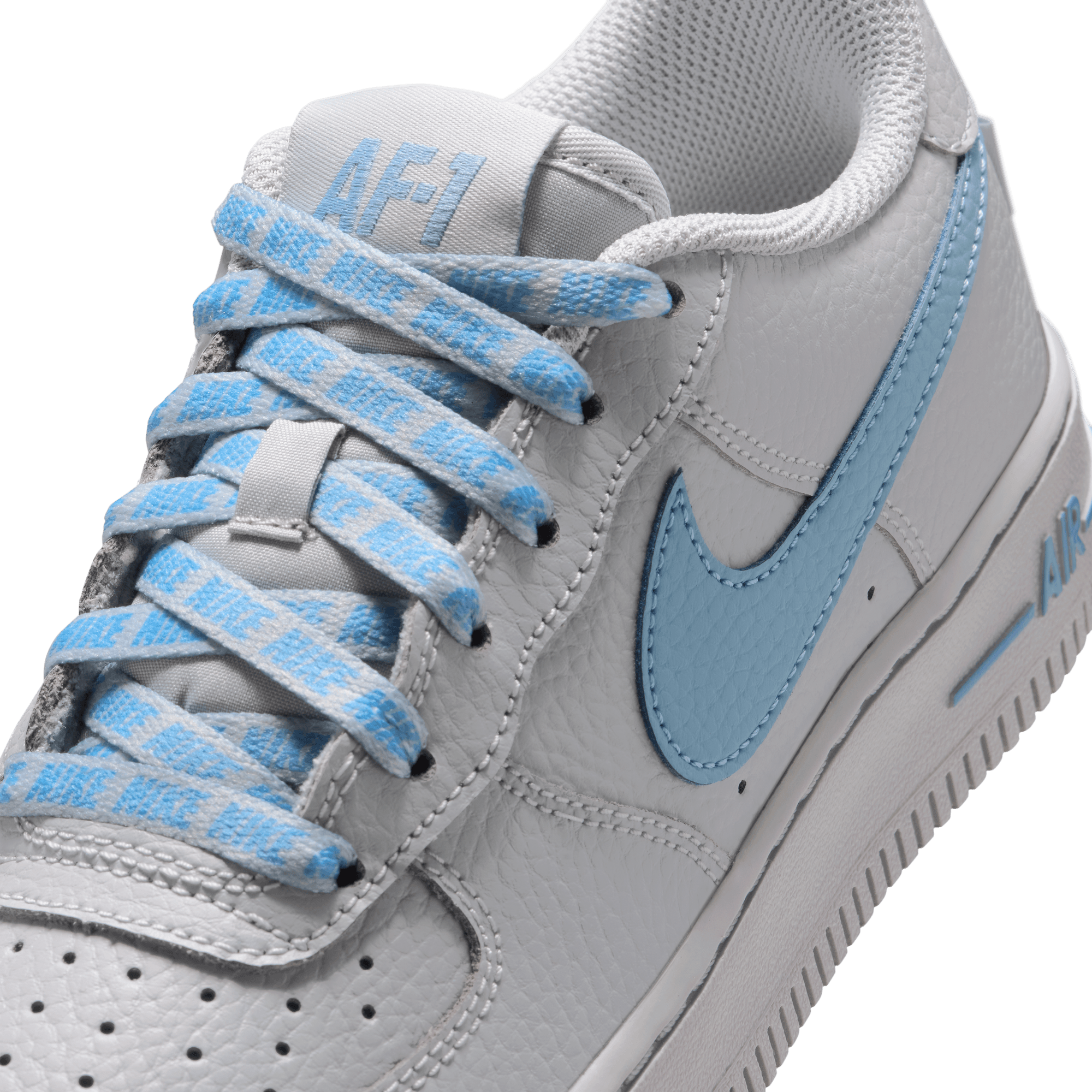 Nike Air Force 1 Low "Wolf Grey/Work Blue" Grade School Boys' Shoe - GREY/BLUE Thumbnail View 10