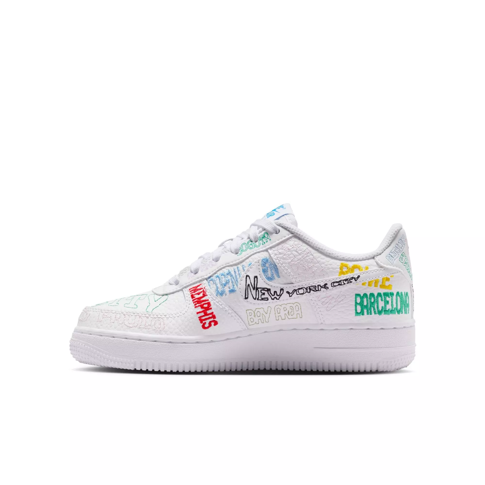 Nike Air Force 1 LV8 3 "On Tour" Grade School Boys' Shoe - WHITE/MULTI
