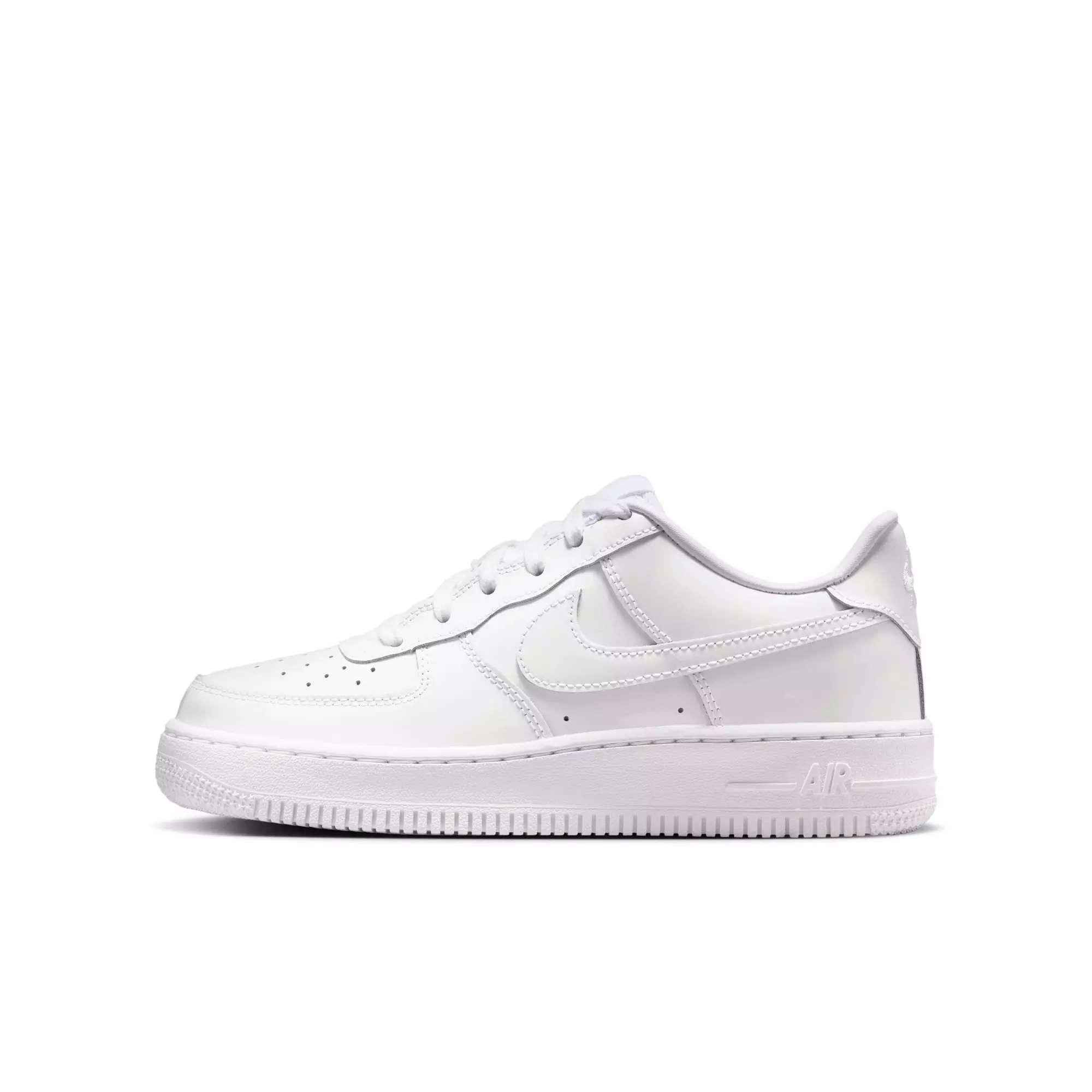 Nike Air Force 1 "White Patent" Grade School Boys' Shoe - WHITE
