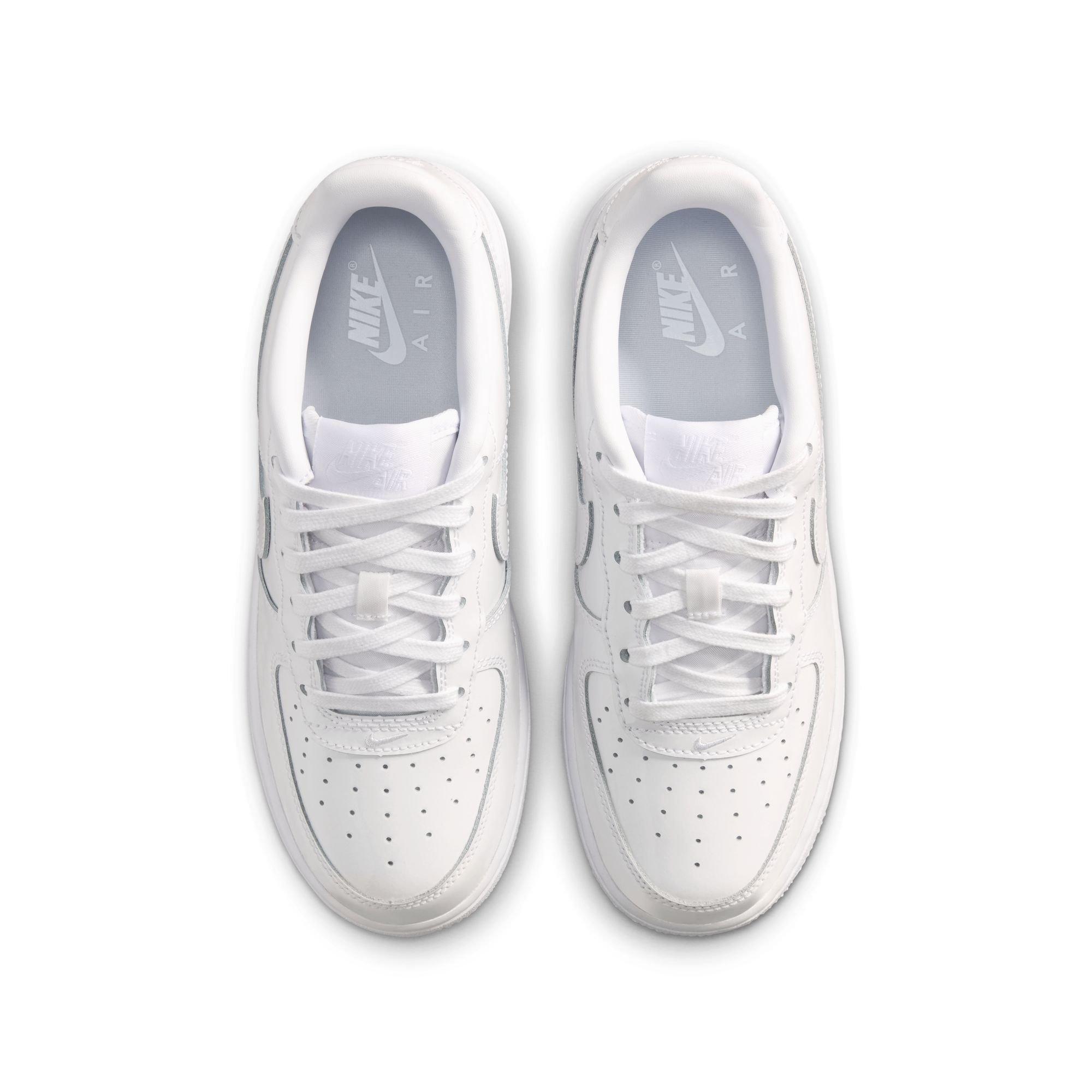Nike Air Force 1 "White Patent" Grade School Boys' Shoe - WHITE Thumbnail View 6