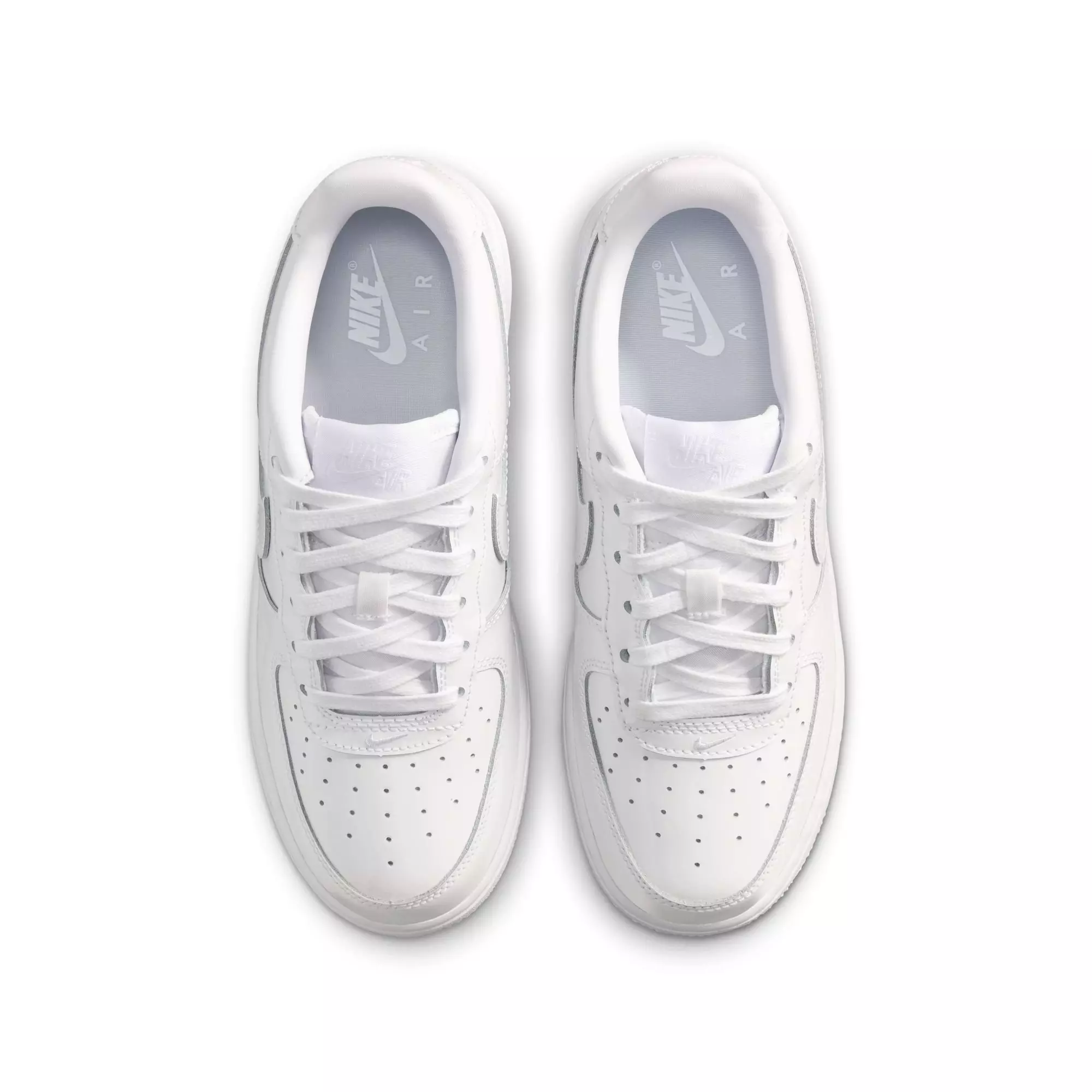 Nike Air Force 1 "White Patent" Grade School Boys' Shoe - WHITE
