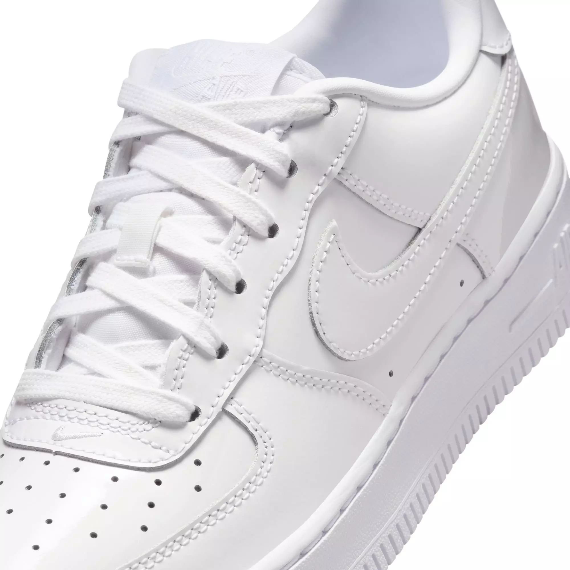 Nike Air Force 1 "White Patent" Grade School Boys' Shoe - WHITE