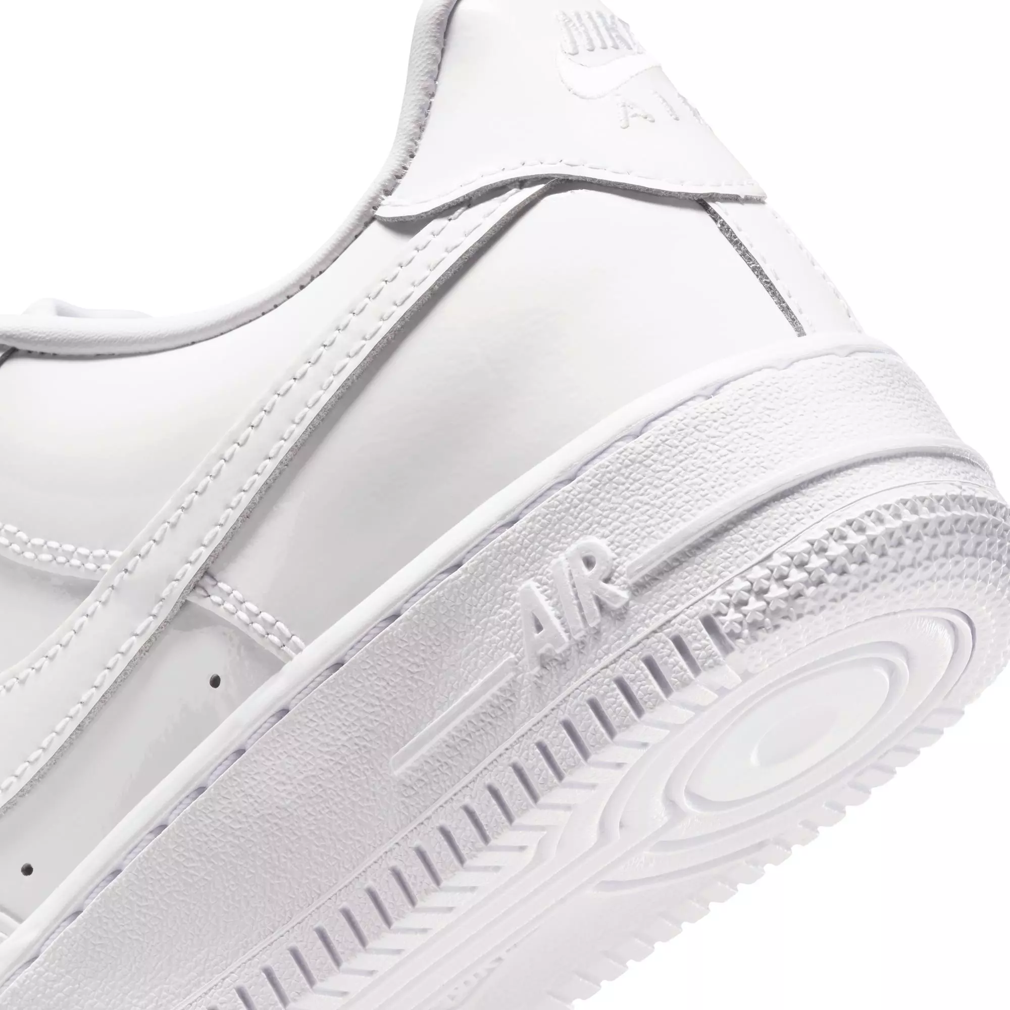 Nike Air Force 1 "White Patent" Grade School Boys' Shoe - WHITE