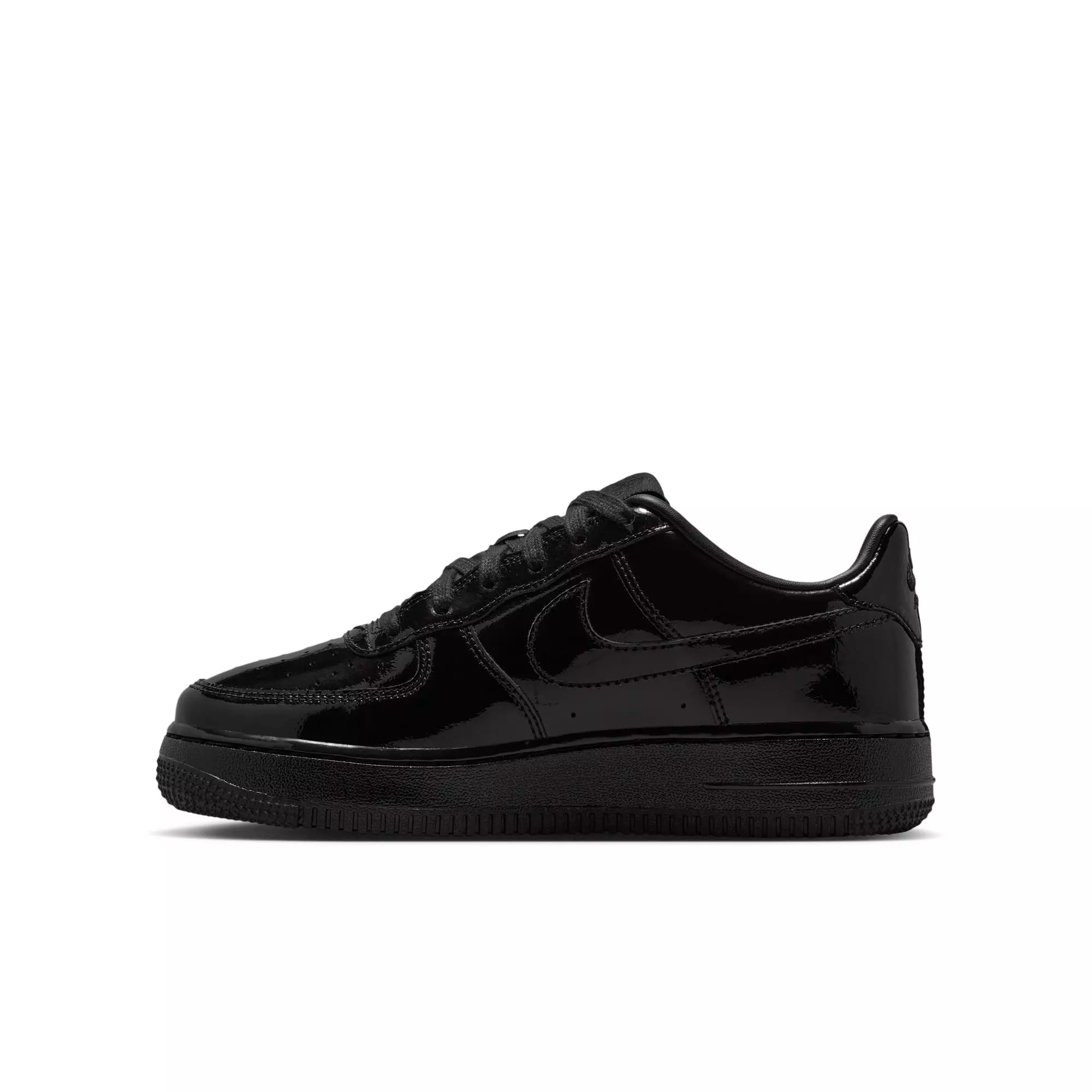 Nike Air Force 1 "Black Patent" Grade School Boys' Shoe - BLACK