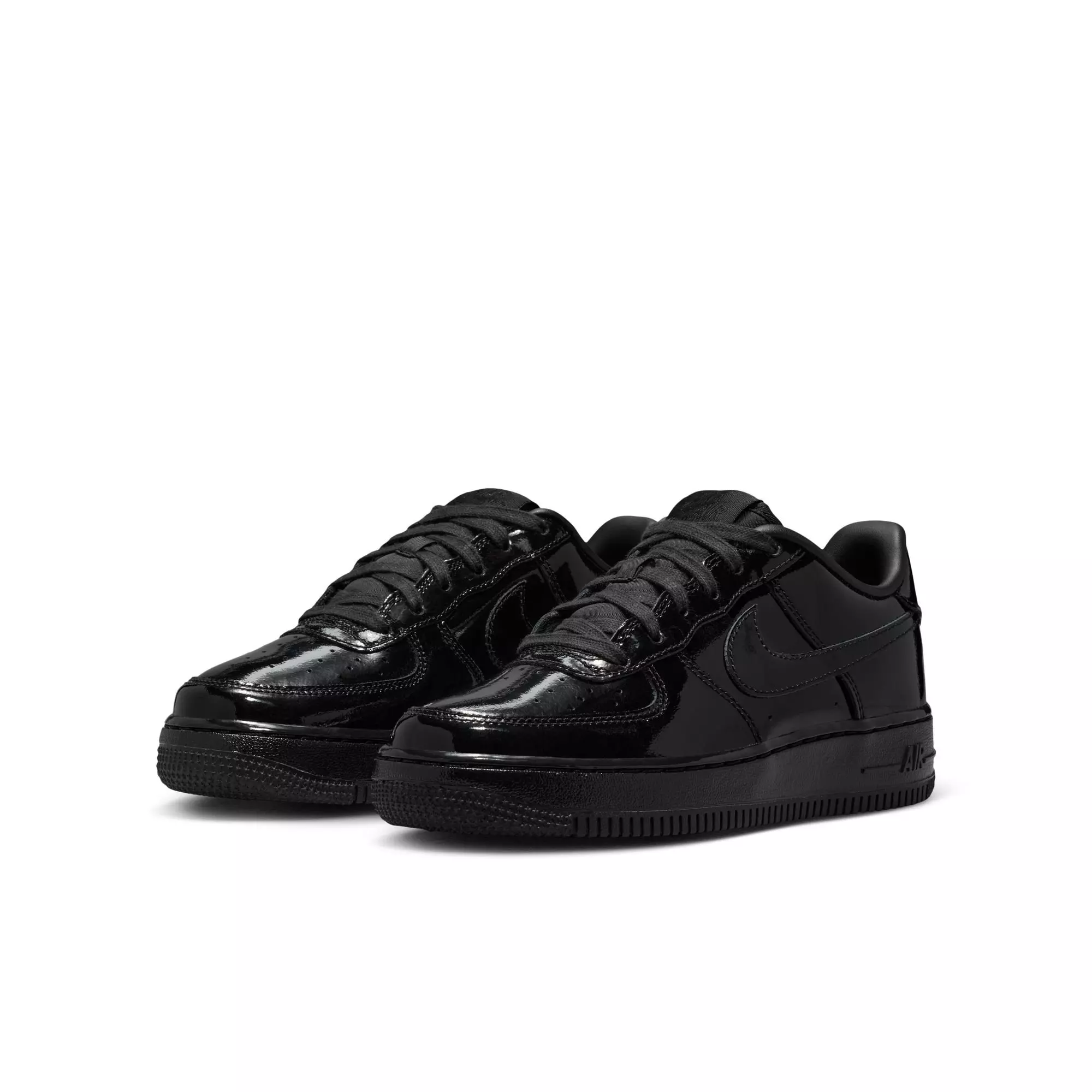 Nike Air Force 1 "Black Patent" Grade School Boys' Shoe - BLACK