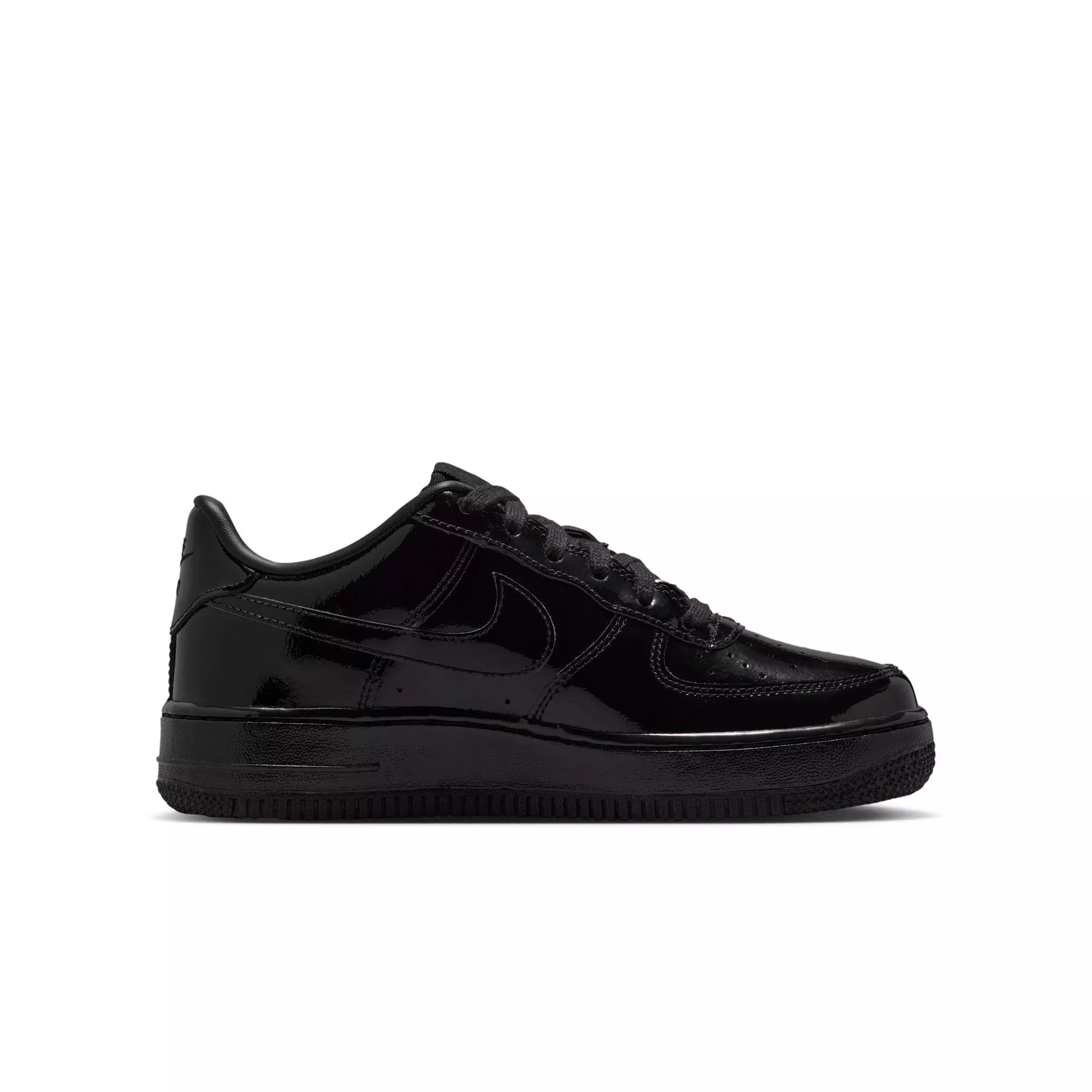 Nike Air Force 1 "Black Patent" Grade School Boys' Shoe - BLACK