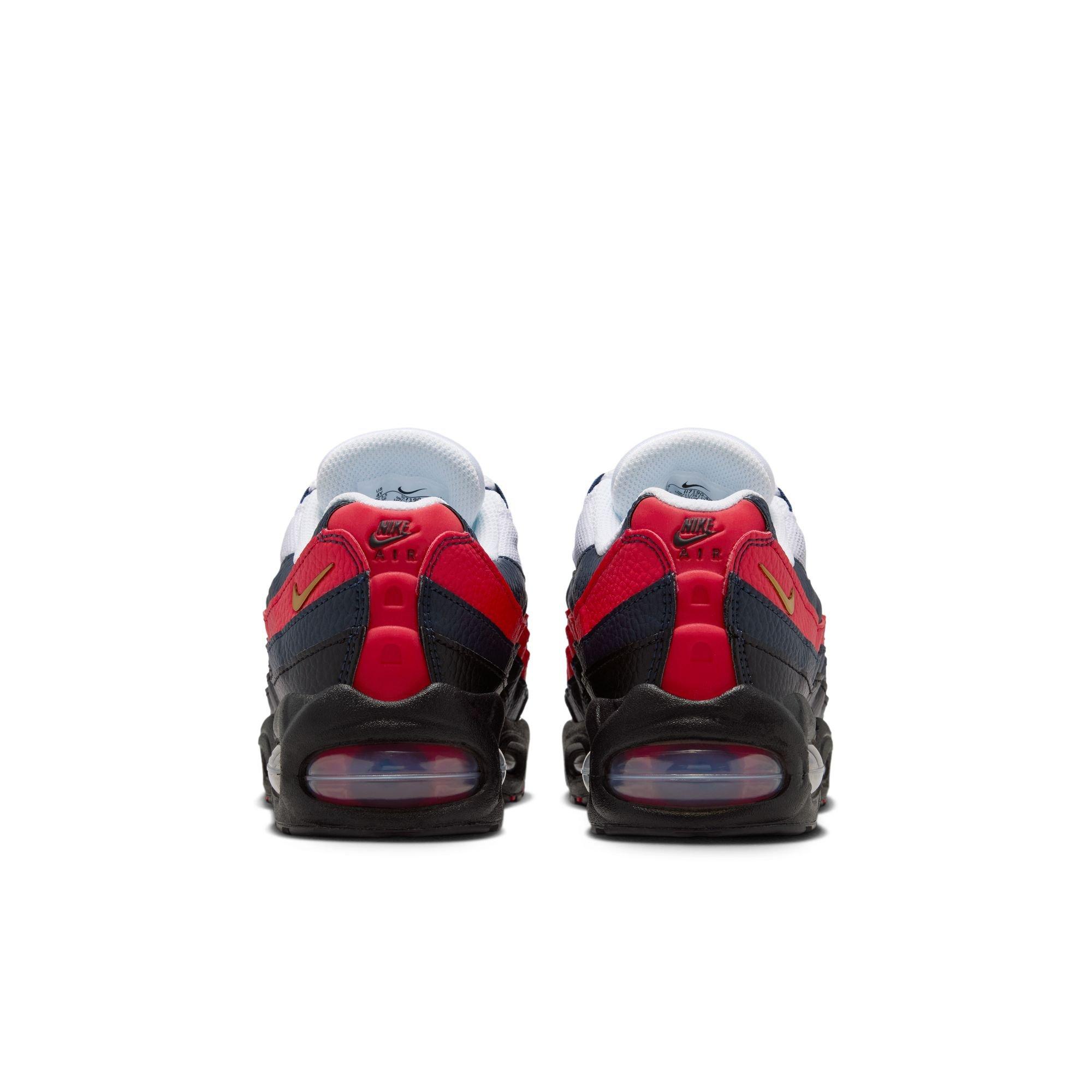 Nike Air Max 95 LTR SE "Big Bubble" Grade School Kids' Shoe - OBSIDIAN/METALLIC GOLD/CHALLENGE RED Thumbnail View 9