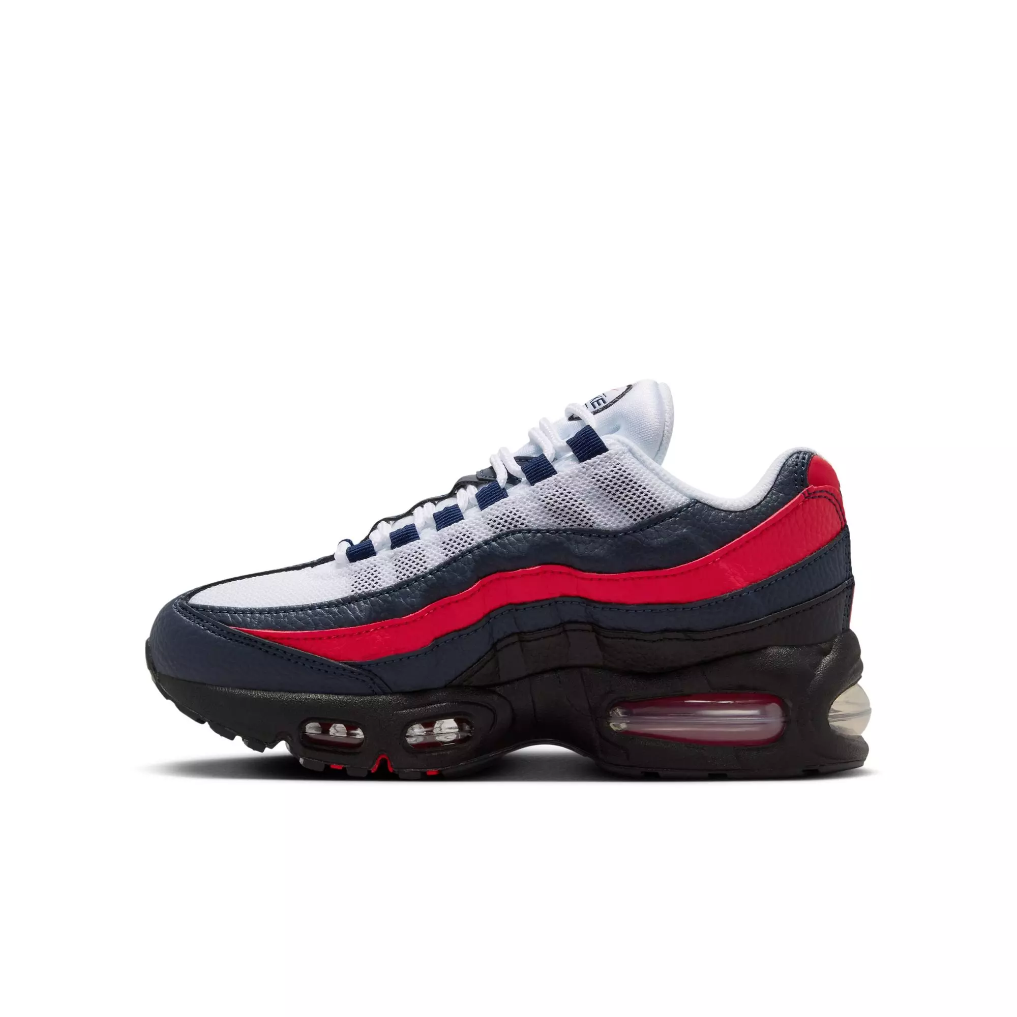 Nike Air Max 95 LTR SE "Big Bubble" Grade School Kids' Shoe - OBSIDIAN/METALLIC GOLD/CHALLENGE RED