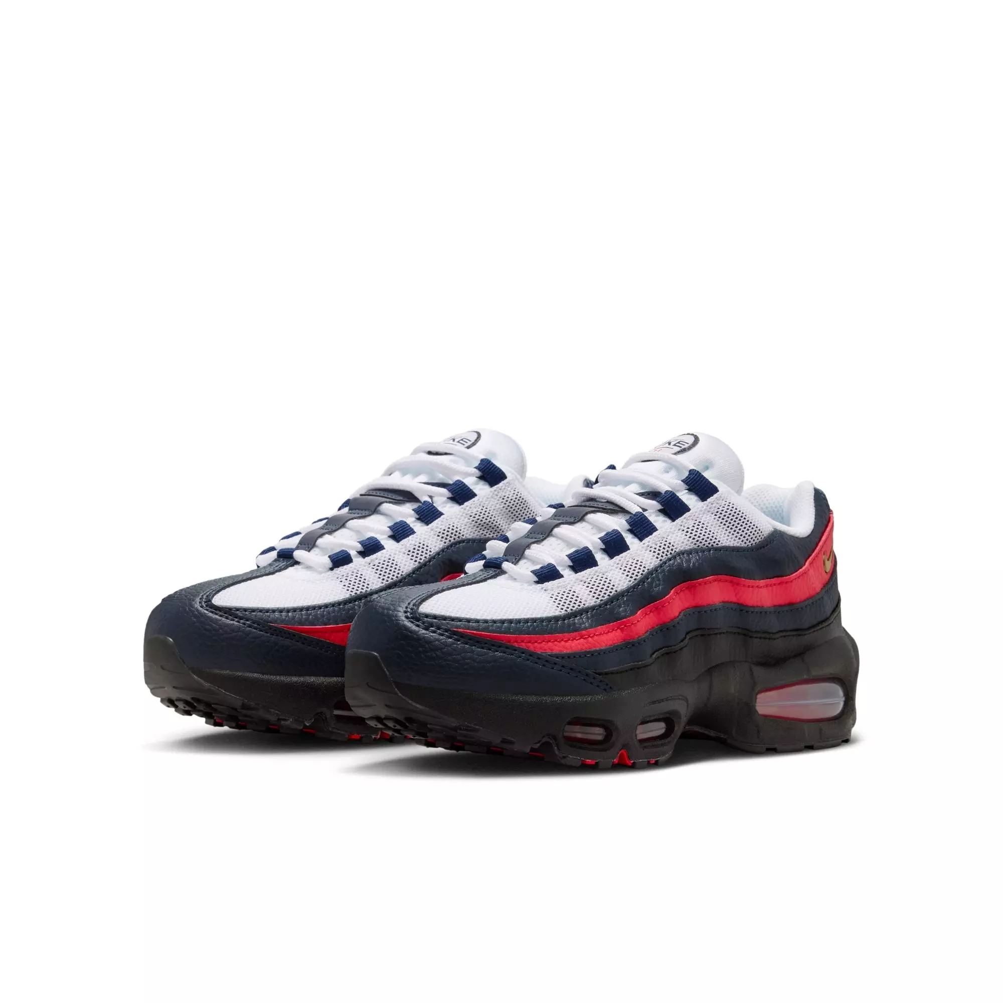 Nike Air Max 95 LTR SE "Big Bubble" Grade School Kids' Shoe - OBSIDIAN/METALLIC GOLD/CHALLENGE RED