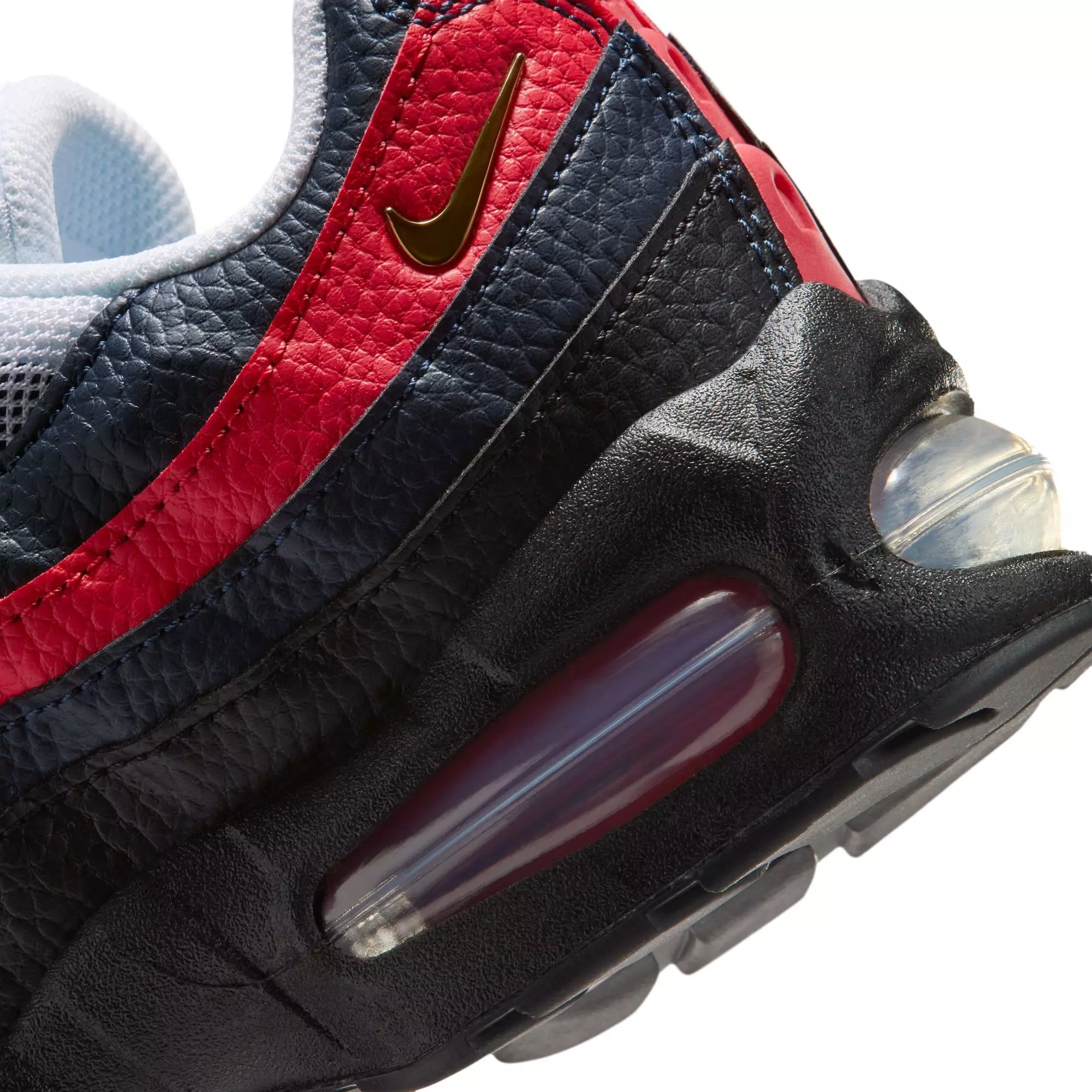 Nike Air Max 95 LTR SE "Big Bubble" Grade School Kids' Shoe - OBSIDIAN/METALLIC GOLD/CHALLENGE RED