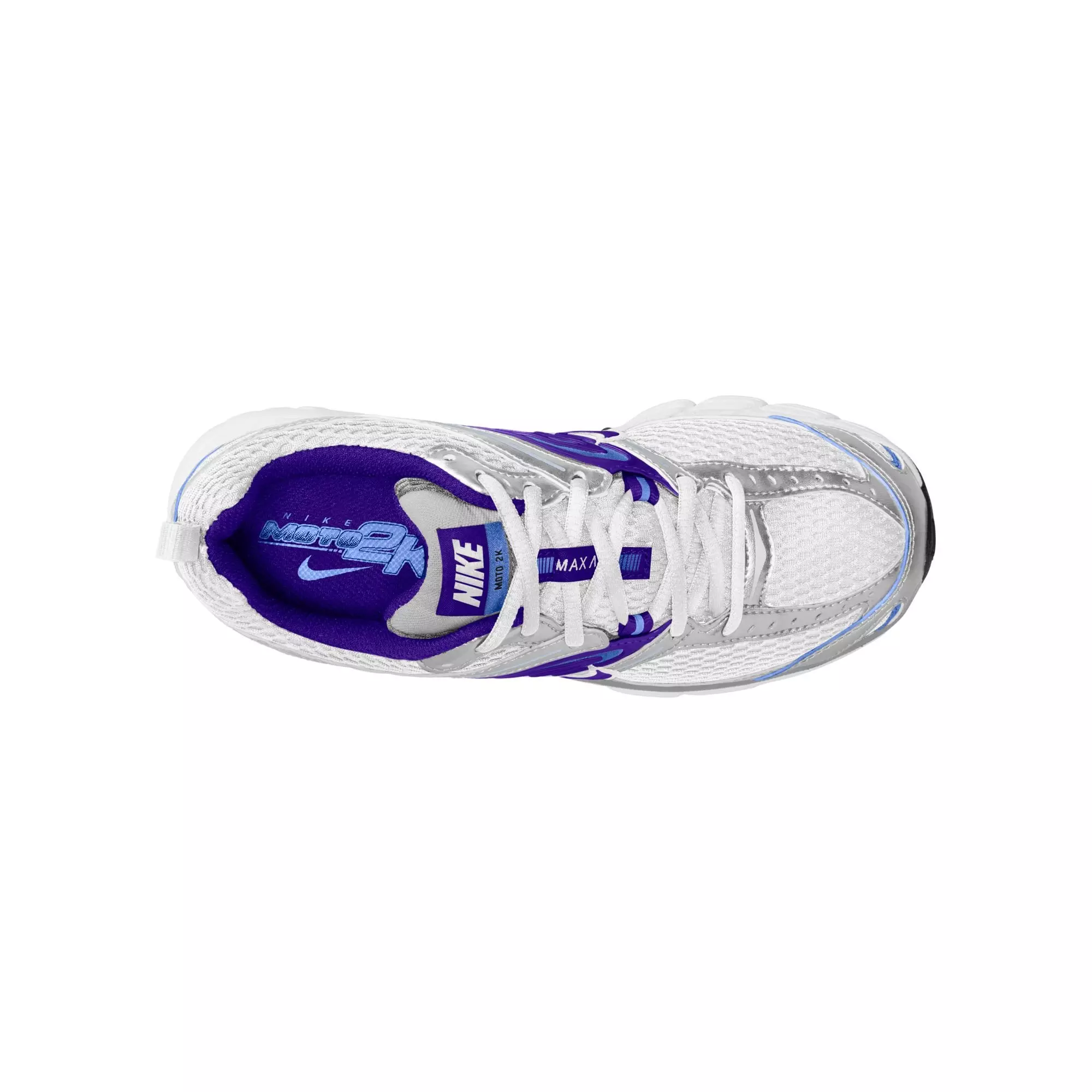 Nike Air Max Moto 2K "White/Concord/Wolf Grey/Royal Pulse" Grade School Boys' Shoe - GREY/BLUE