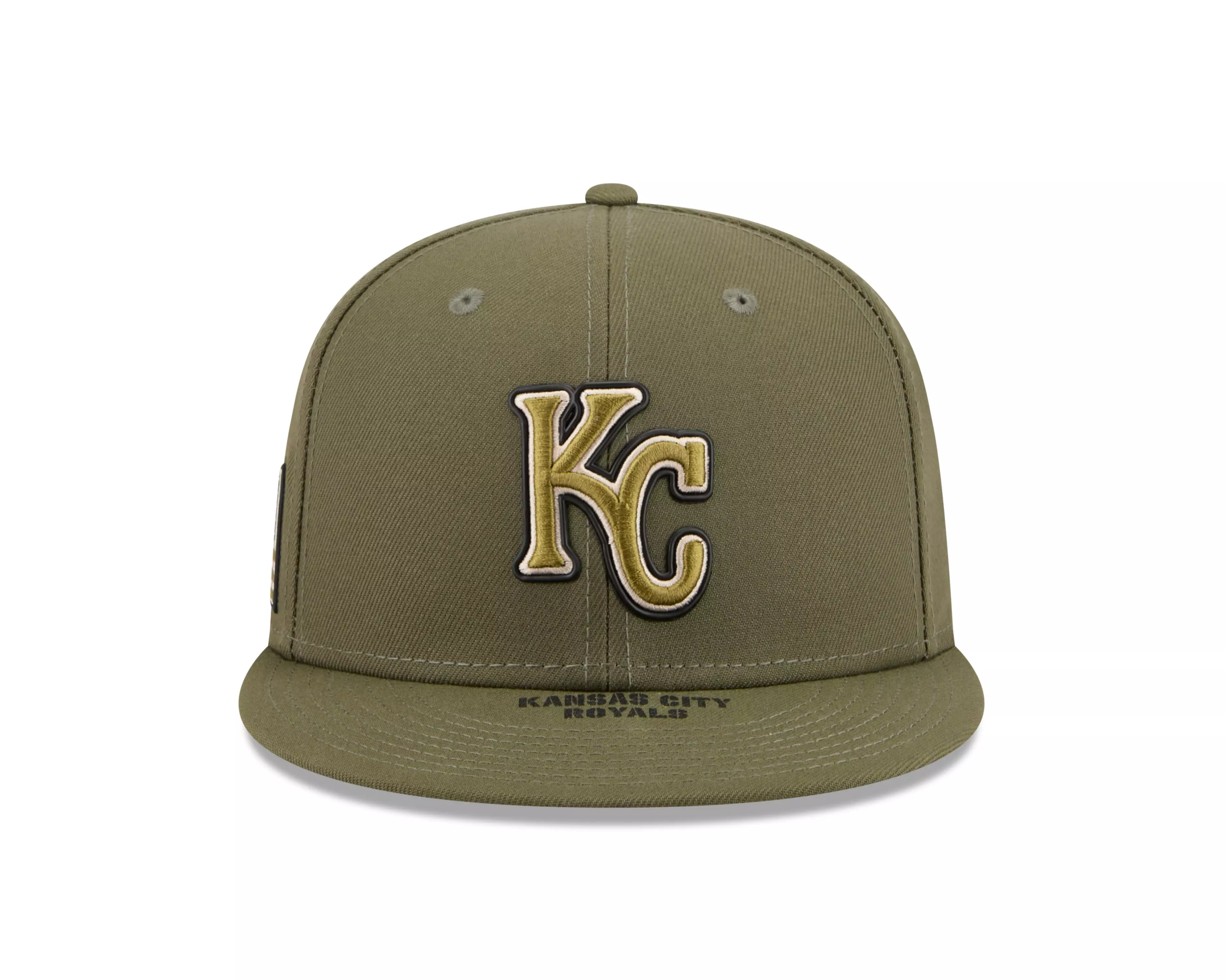 New Era Kansas City Royals 9FIFTY Armed Forces Snapback Hat-Green - GREEN