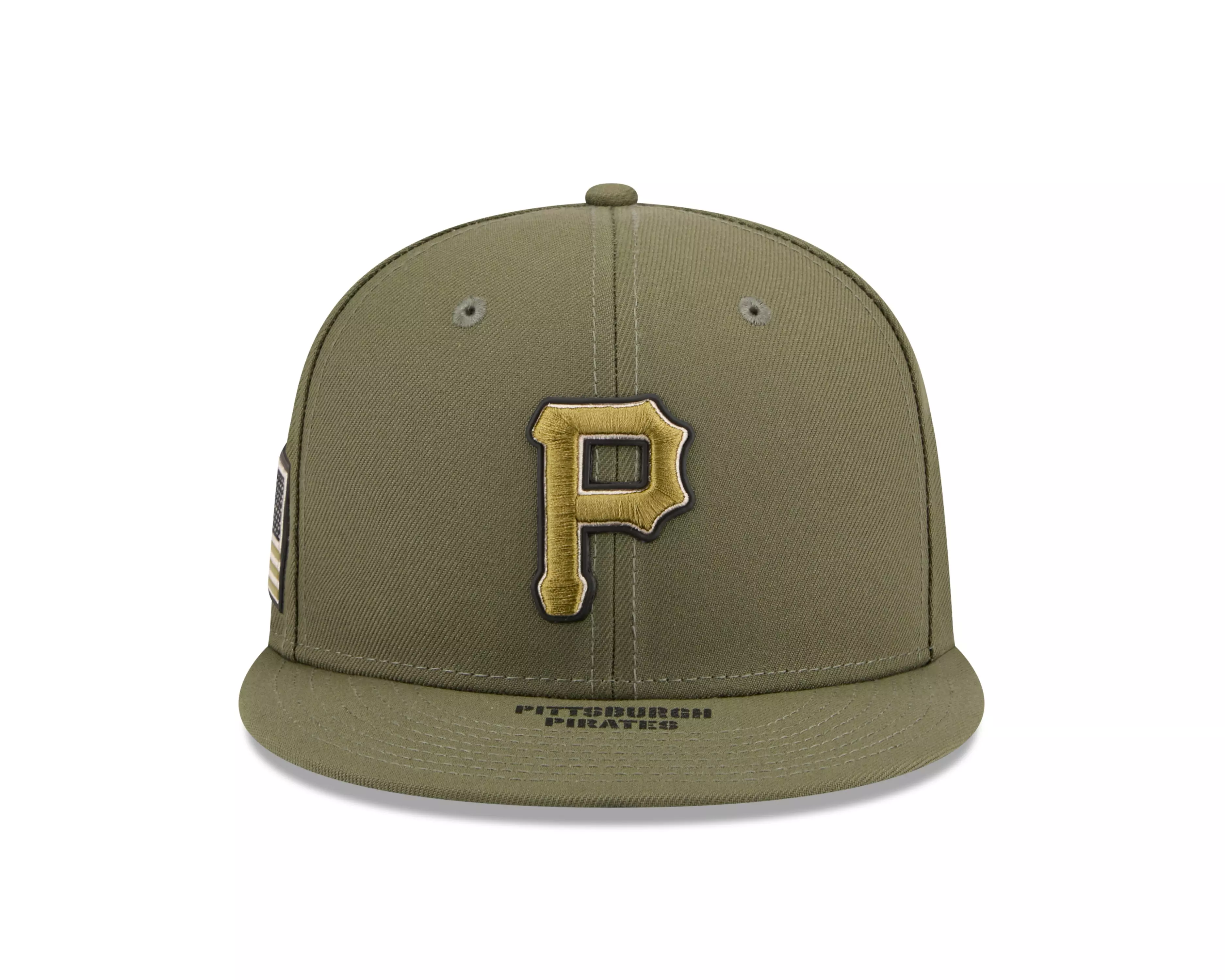 New Era Pittsburgh Pirates 9FIFTY Armed Forces Snapback Hat-Green - GREEN