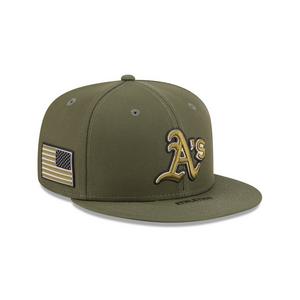 New Era Oakland Athletics 9FIFTY Armed Forces Snapback Hat-Green