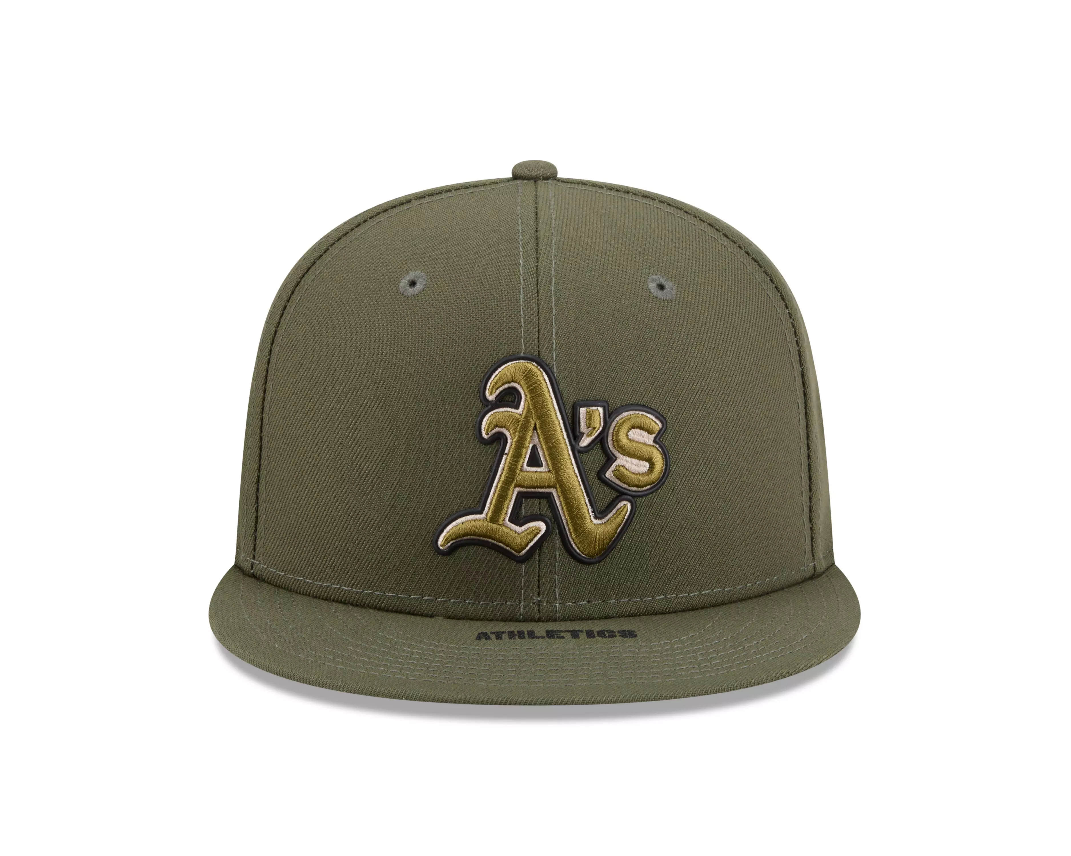 New Era Oakland Athletics 9FIFTY Armed Forces Snapback Hat-Green - GREEN
