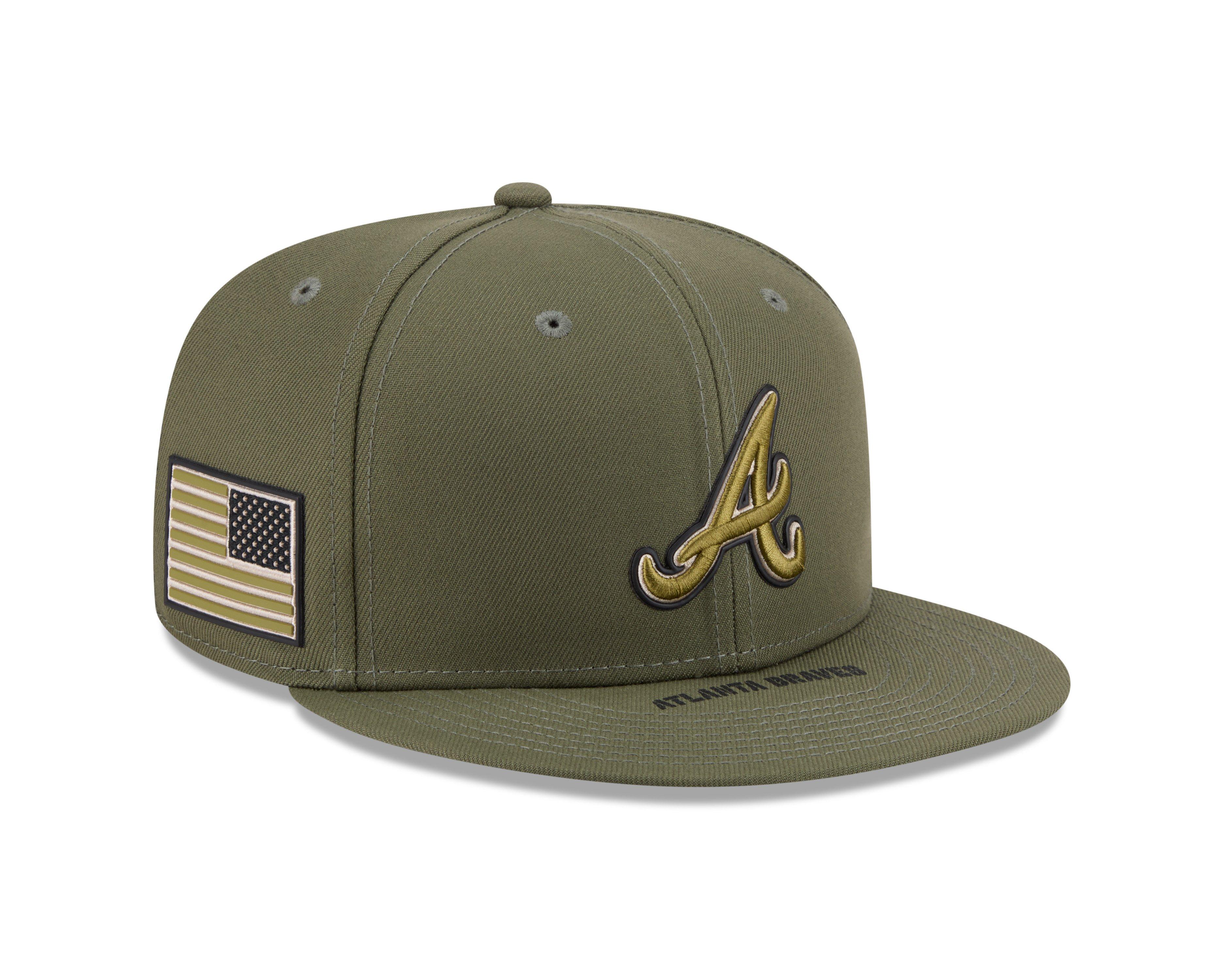 New Era Atlanta Braves 9FIFTY Armed Forces Green Snapback Hat