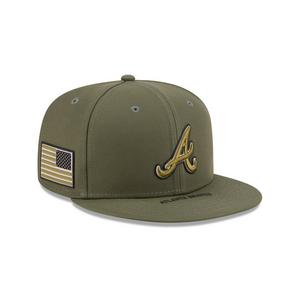 New Era Atlanta Braves 9FIFTY Armed Forces Snapback Hat-Green