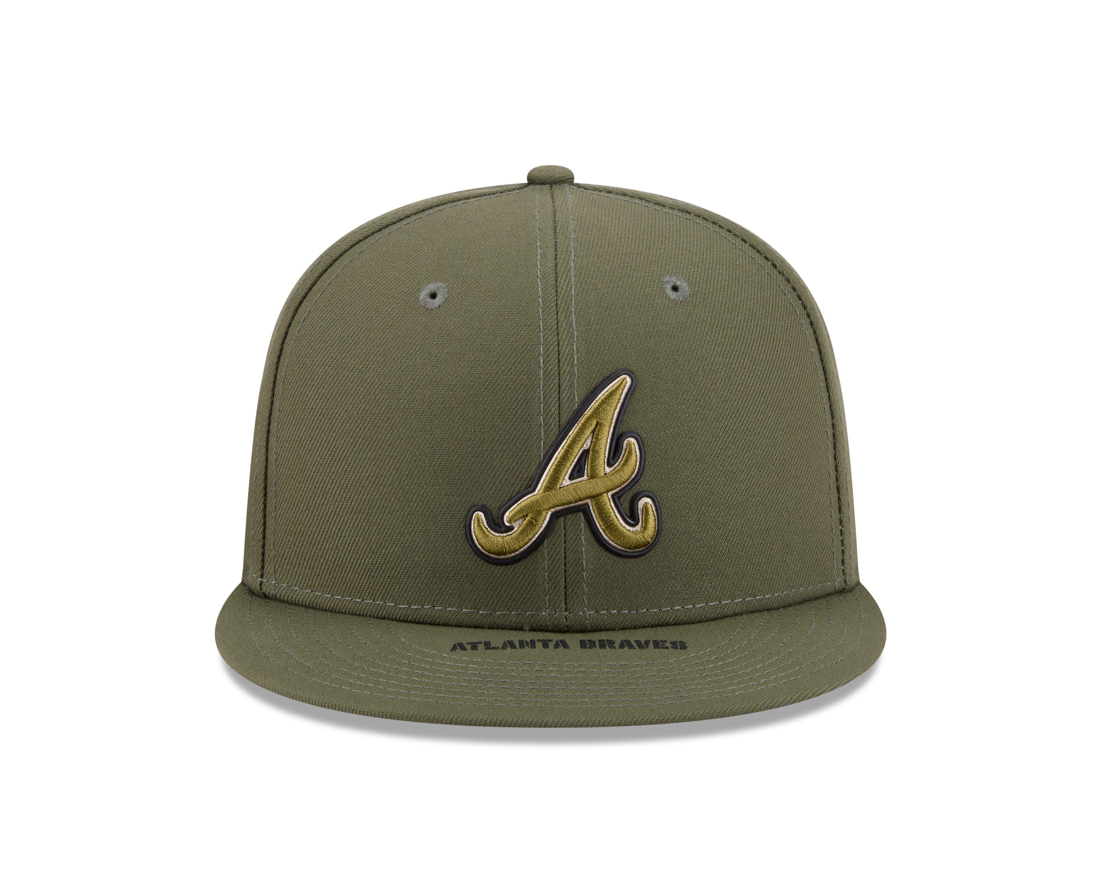 New Era Atlanta Braves 9FIFTY Armed Forces Snapback Hat-Green - GREEN Thumbnail View 3