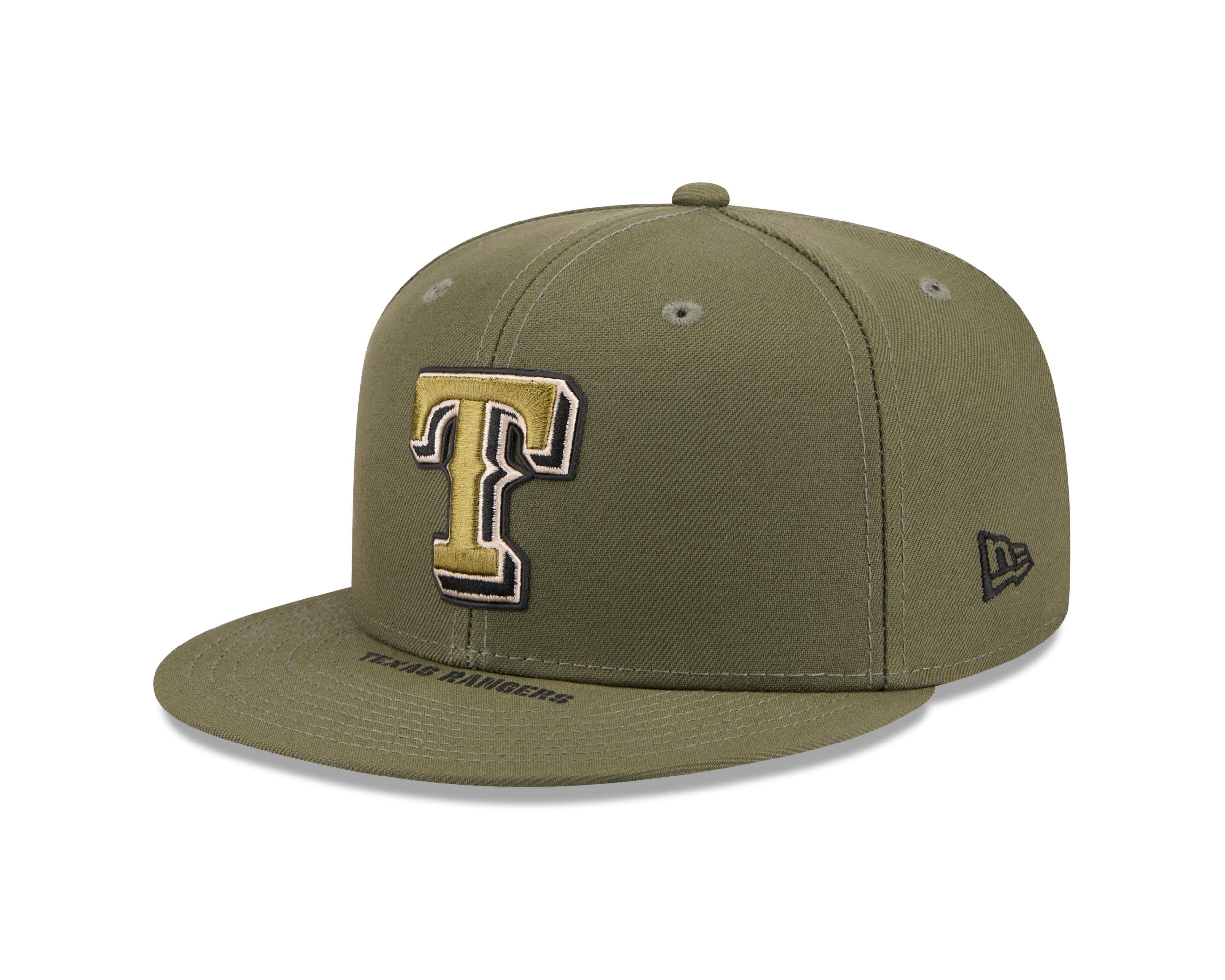 New Era Texas Rangers 9FIFTY Armed Forces Green Snapback Hat