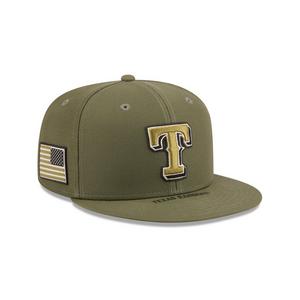 New Era Texas Rangers 9FIFTY Armed Forces Snapback Hat-Green