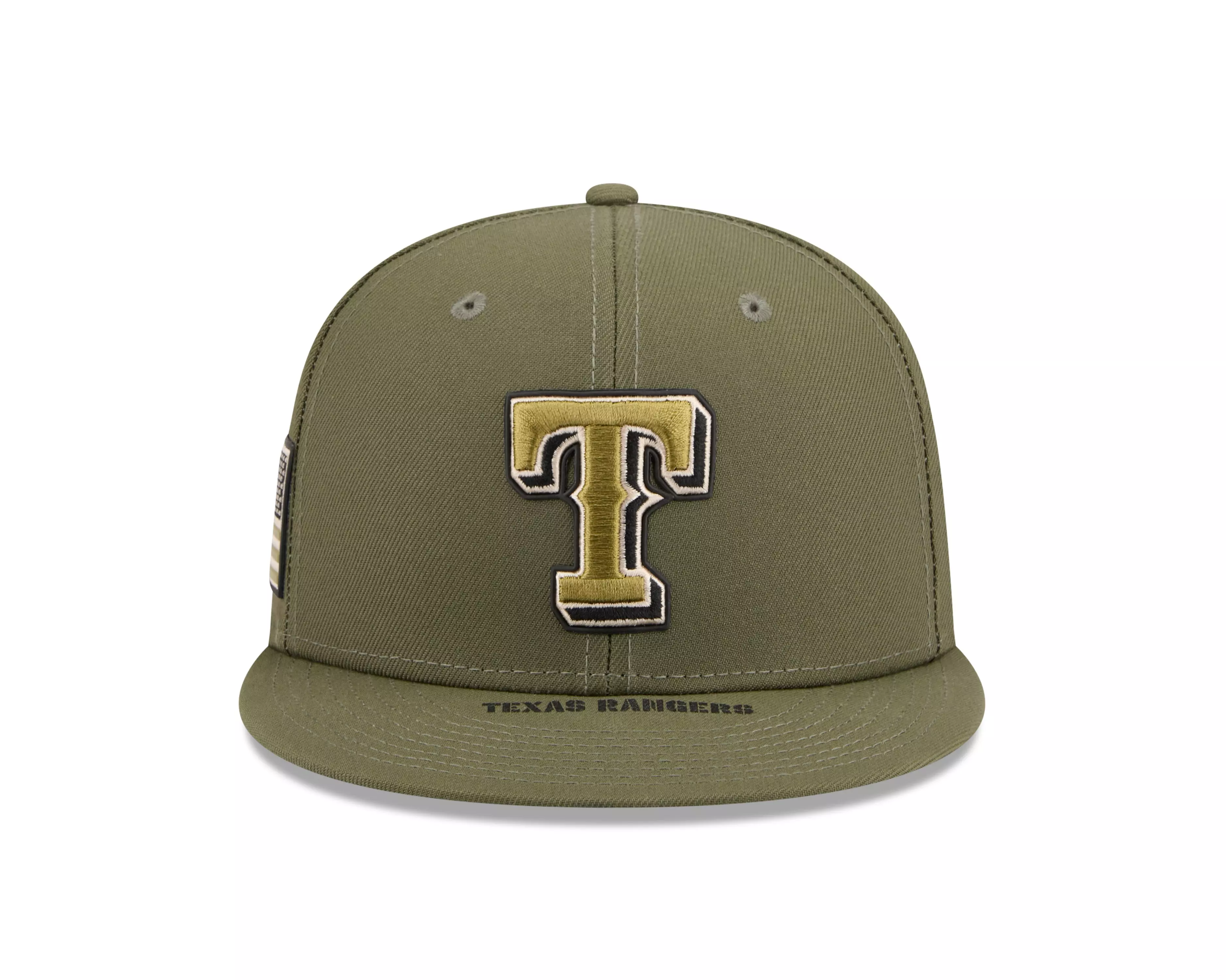 New Era Texas Rangers 9FIFTY Armed Forces Snapback Hat-Green - GREEN