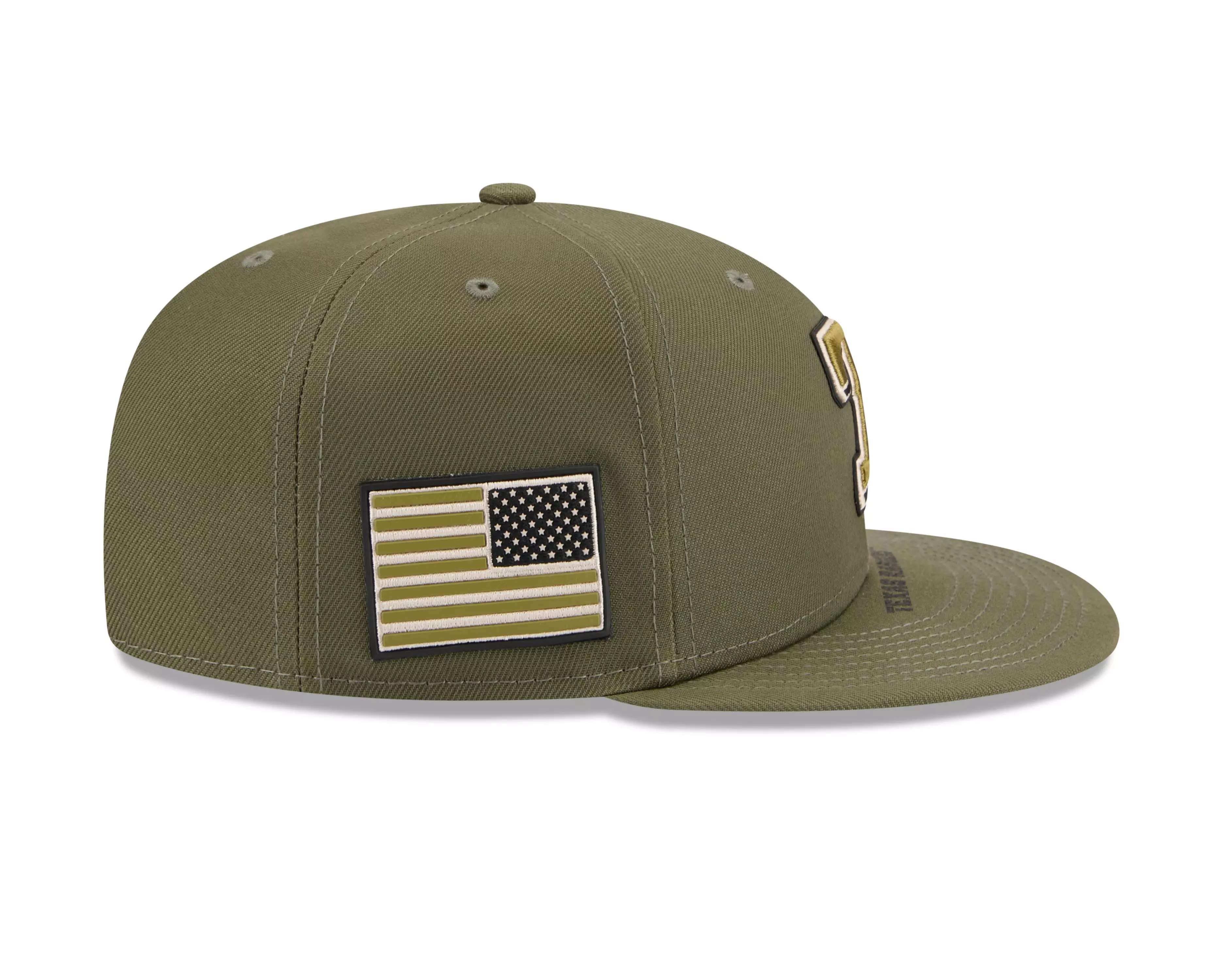 New Era Texas Rangers 9FIFTY Armed Forces Snapback Hat-Green - GREEN