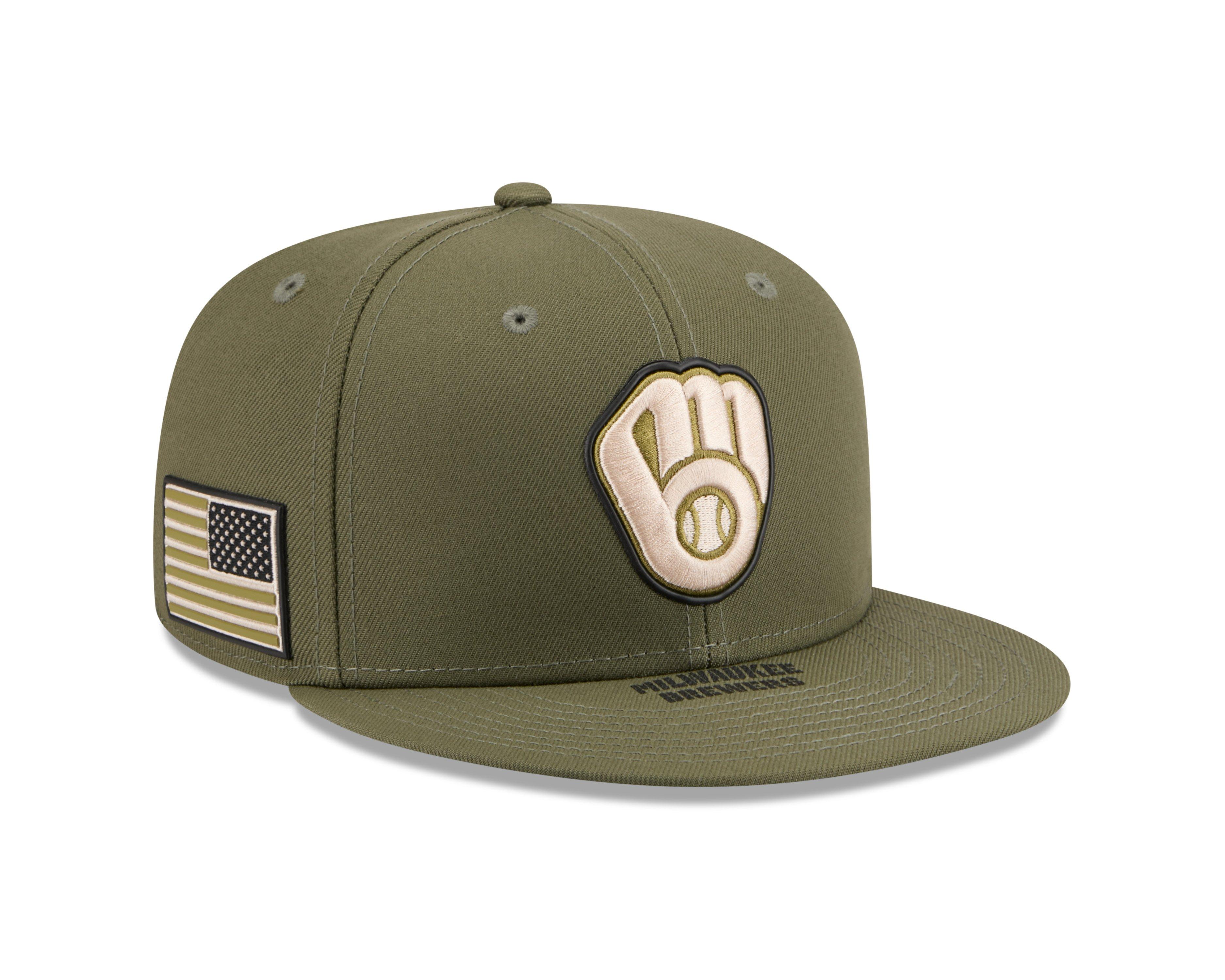 New Era Milwaukee Brewers 9FIFTY Armed Forces Green Snapback Hat