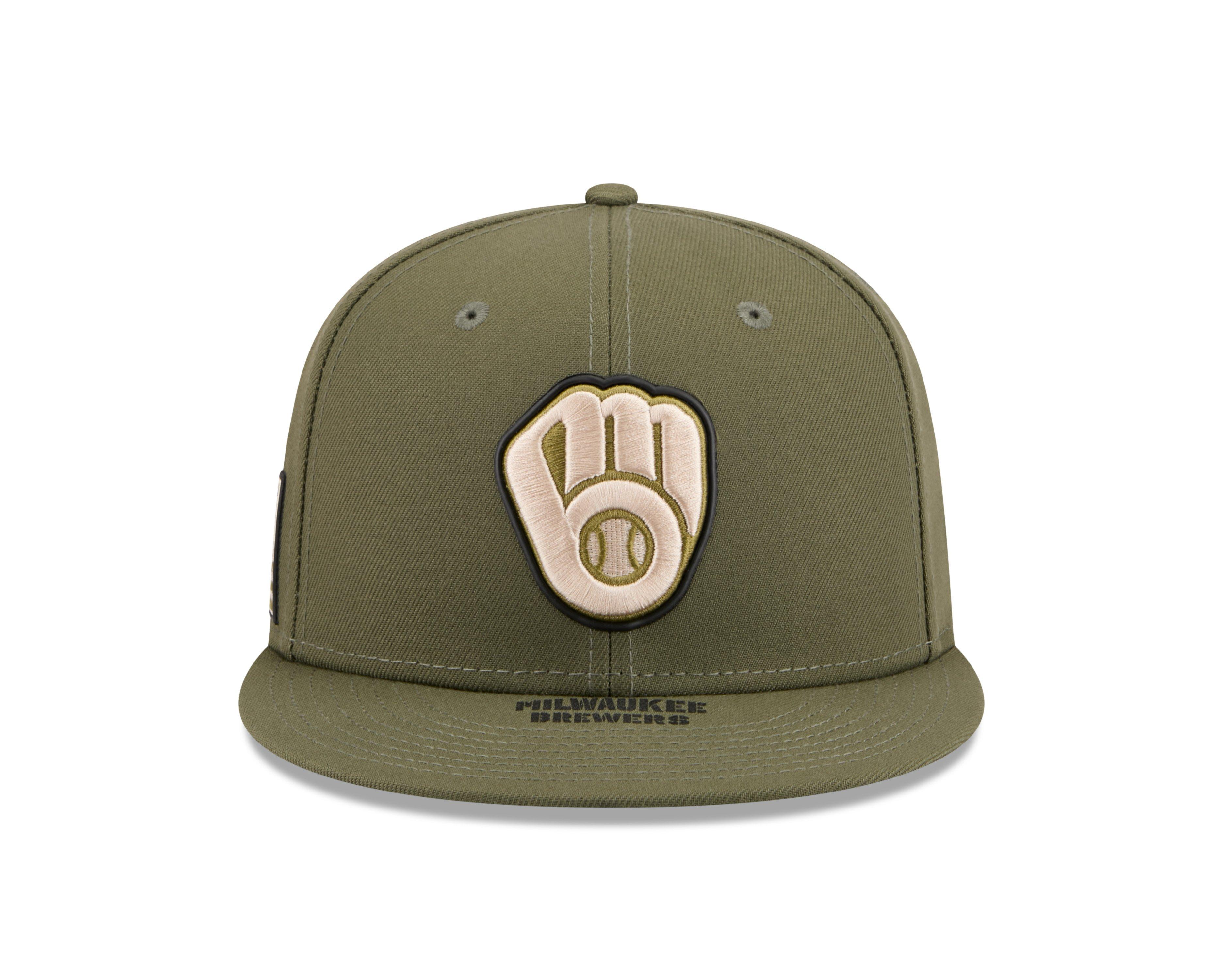 New Era Milwaukee Brewers 9FIFTY Armed Forces Snapback Hat-Green - GREEN Thumbnail View 3
