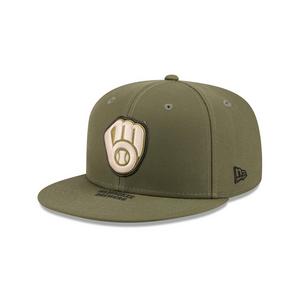 New Era Milwaukee Brewers 9FIFTY Armed Forces Snapback Hat-Green