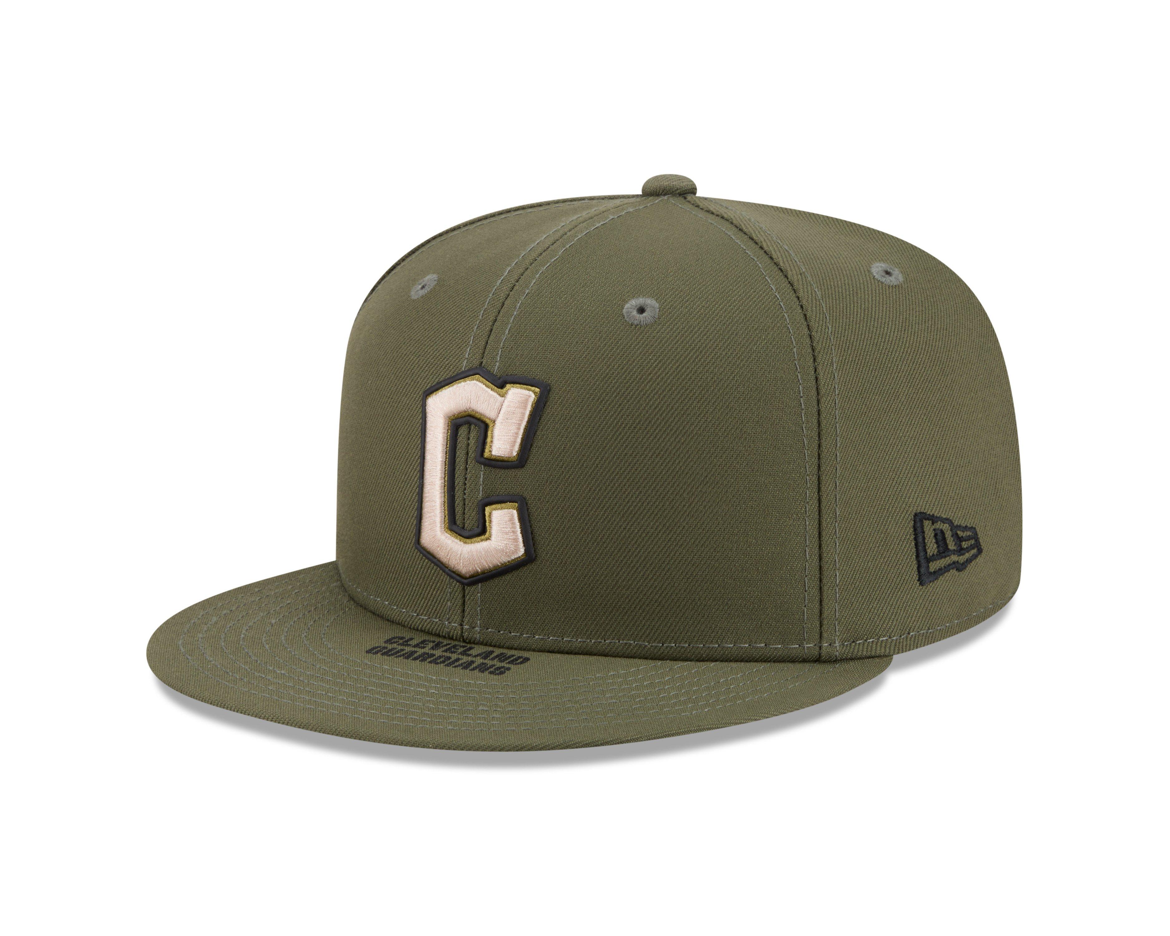 New Era Cleveland Guardians 9FIFTY Armed Forces Green Snapback Hat