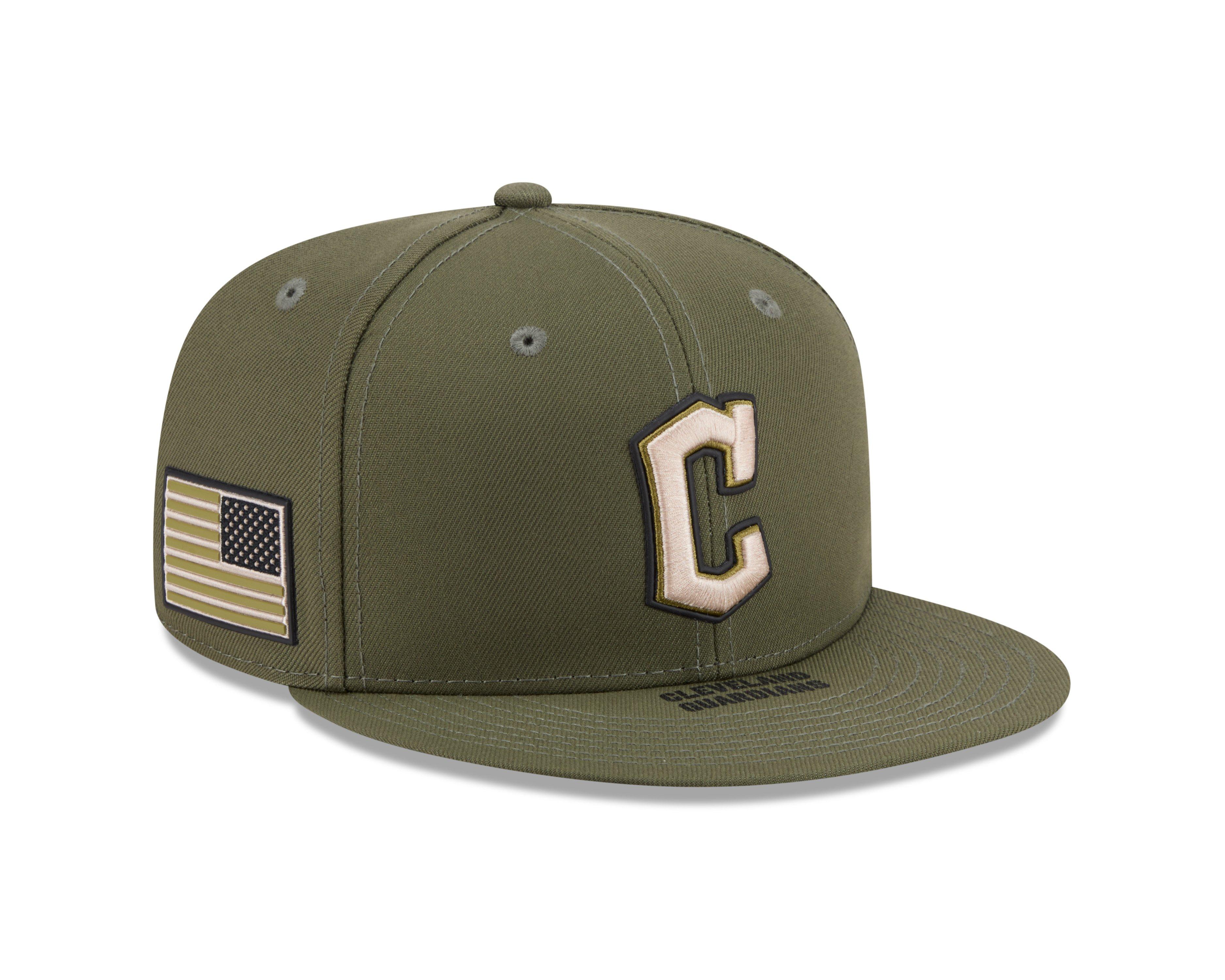 New Era Cleveland Guardians 9FIFTY Armed Forces Green Snapback Hat