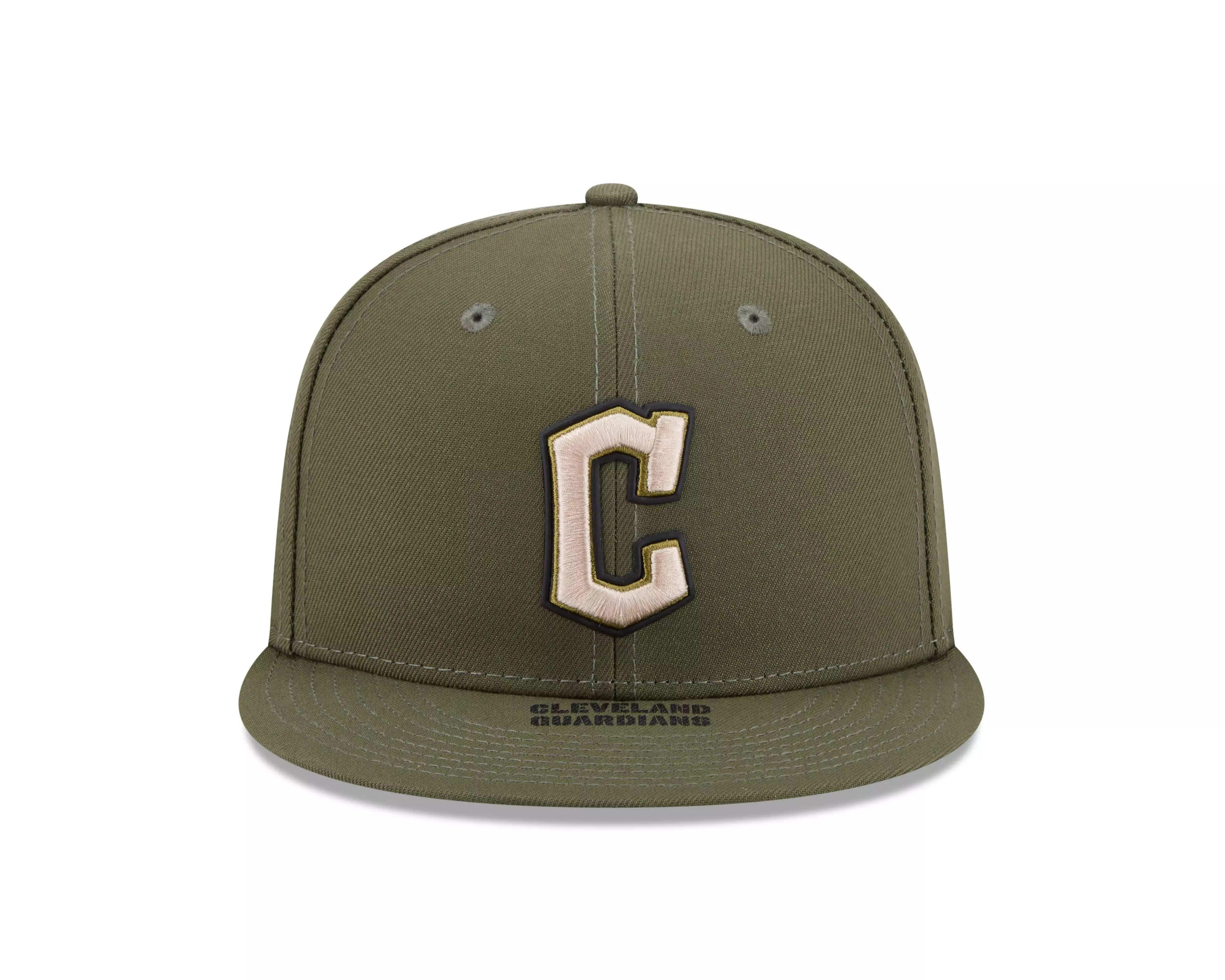 New Era Cleveland Guardians 9FIFTY Armed Forces Snapback Hat-Green - GREEN