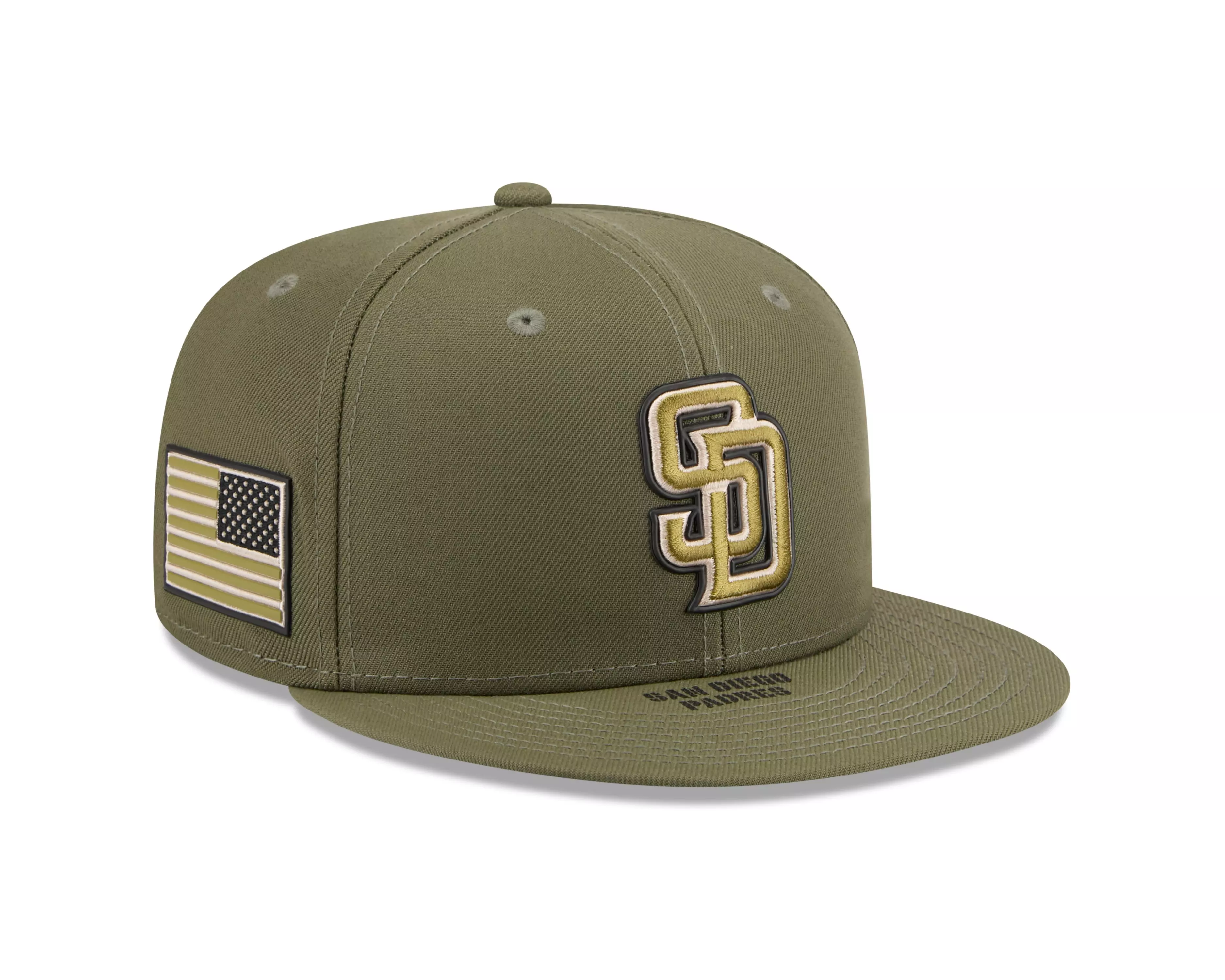 New Era San Diego Padres 9FIFTY Armed Forces Snapback Hat-Green - GREEN