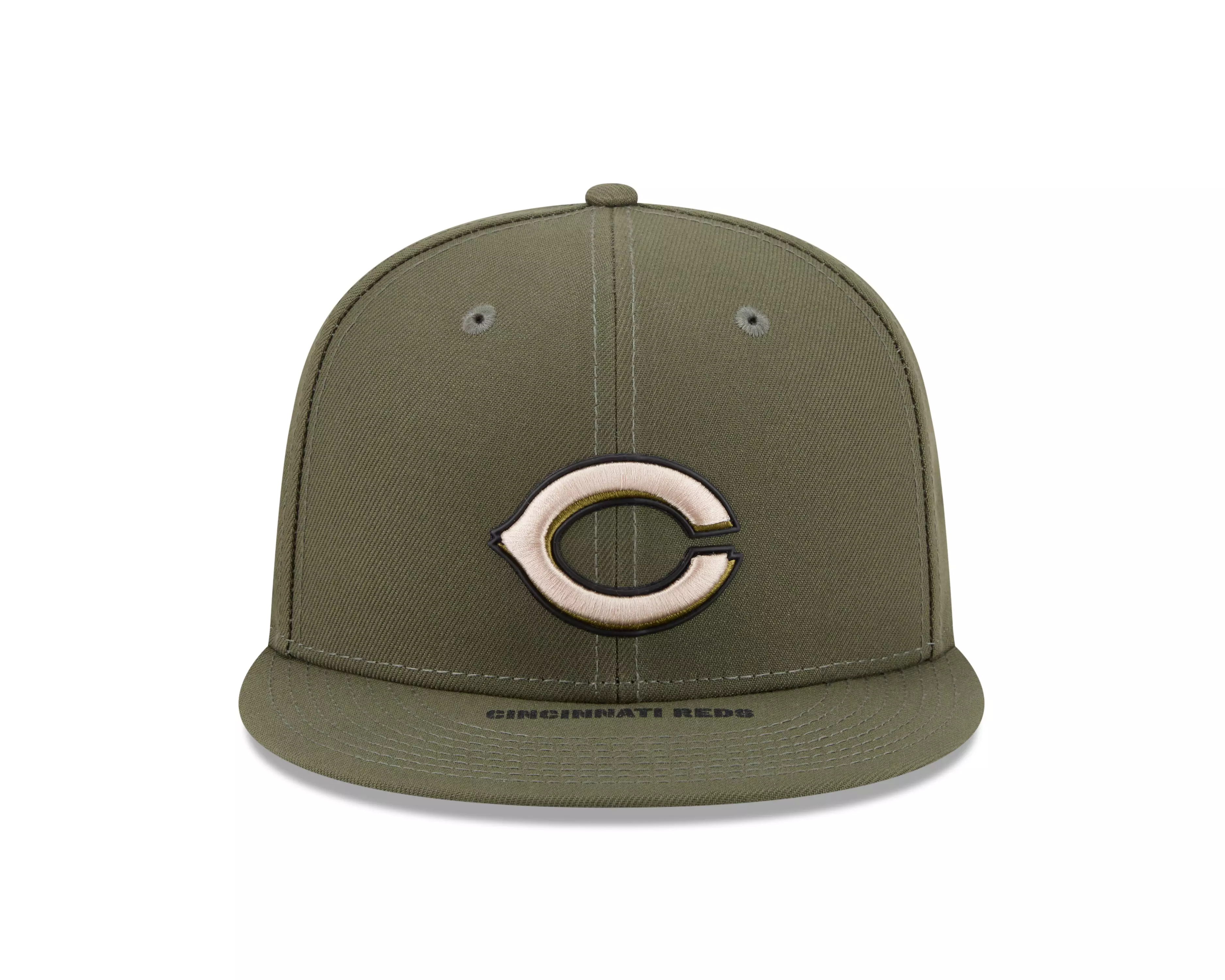 New Era Cincinnati Reds 9FIFTY Armed Forces Snapback Hat-Green - GREEN