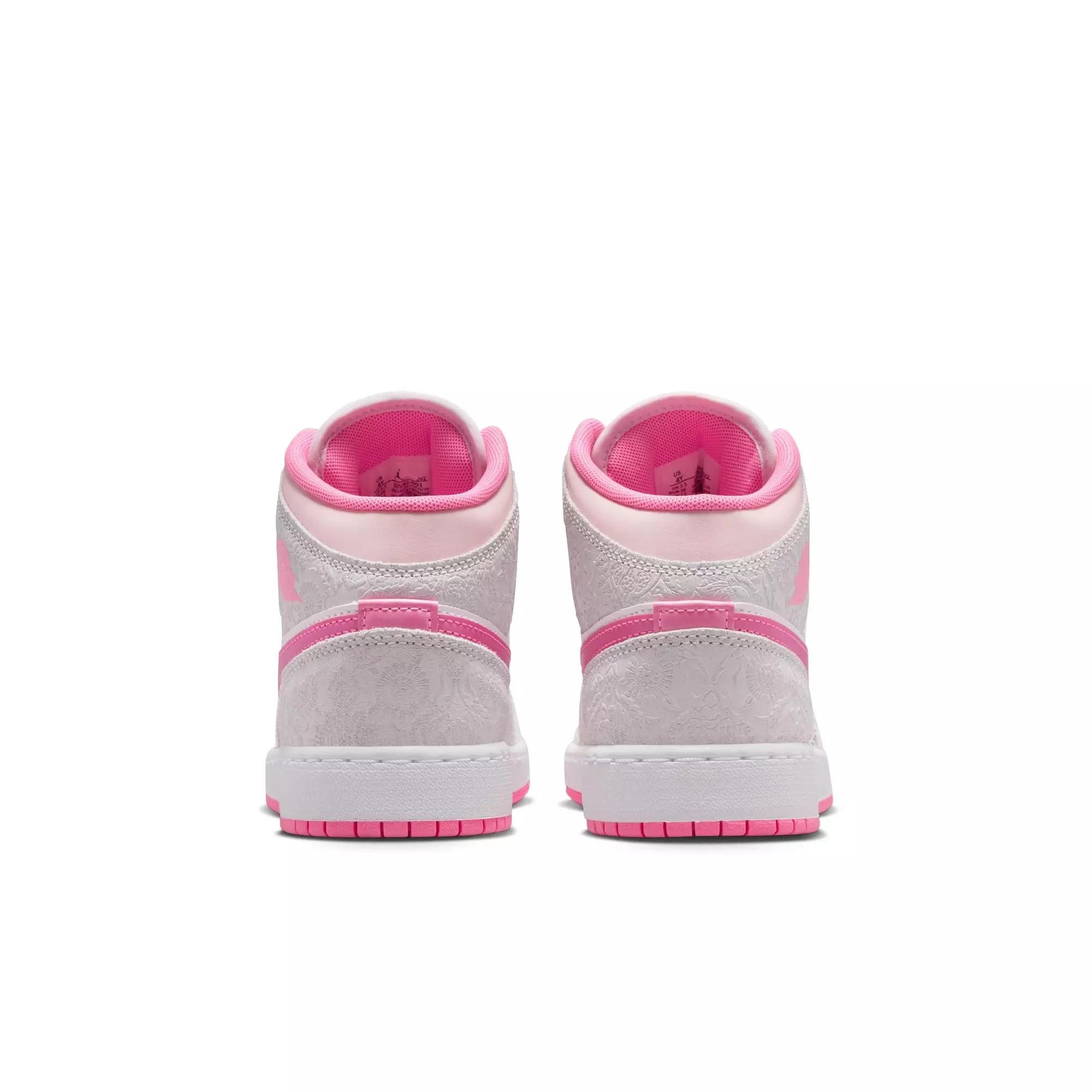 Jordan 1 Mid Alt SE "Vast Grey/Pink Glow/Sail" Grade School Girls' Shoe - PINK/GREY