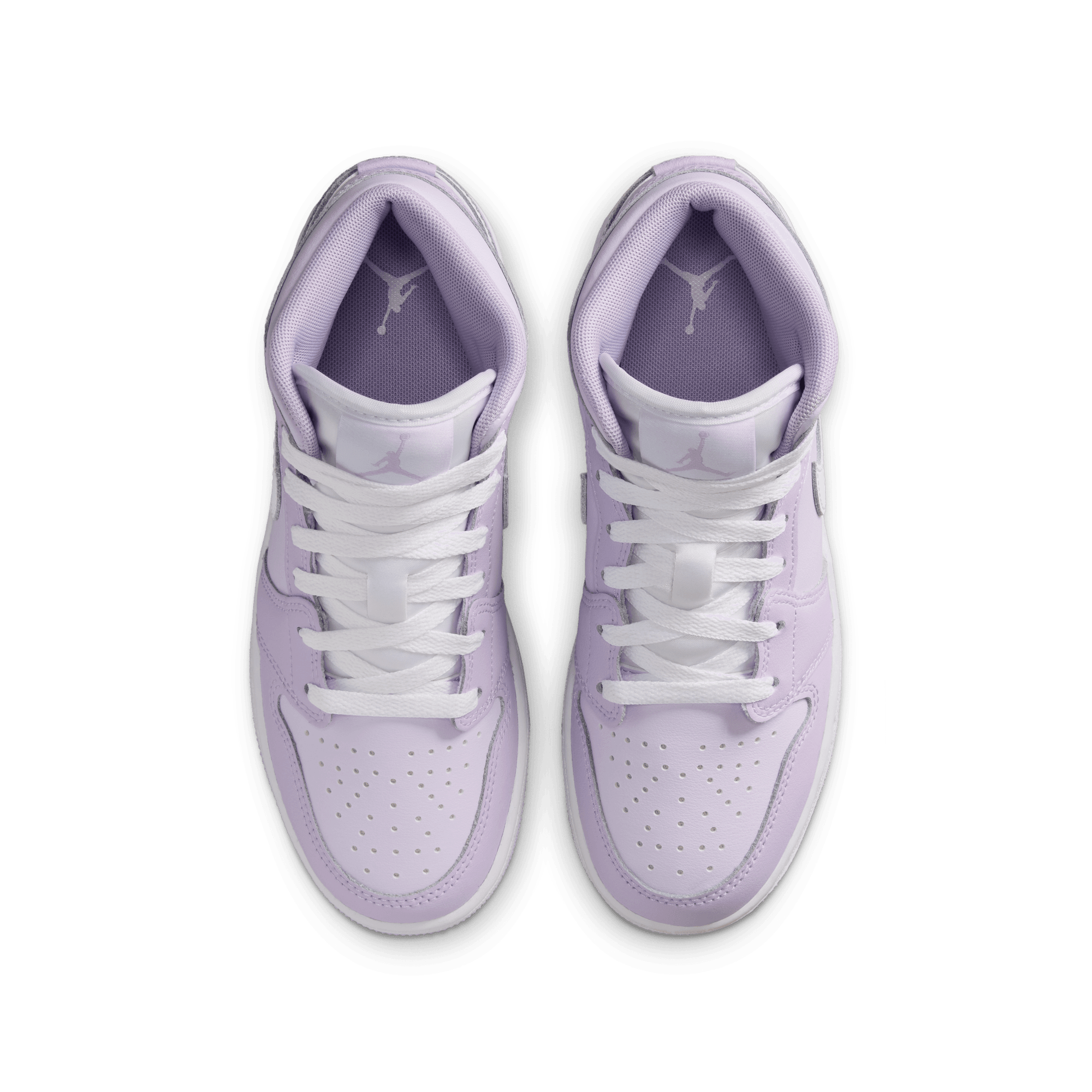 Jordan 1 Mid "Violet Mist/White/Barely Grape" Grade School Girls' Shoe - PURPLE/WHITE Thumbnail View 6