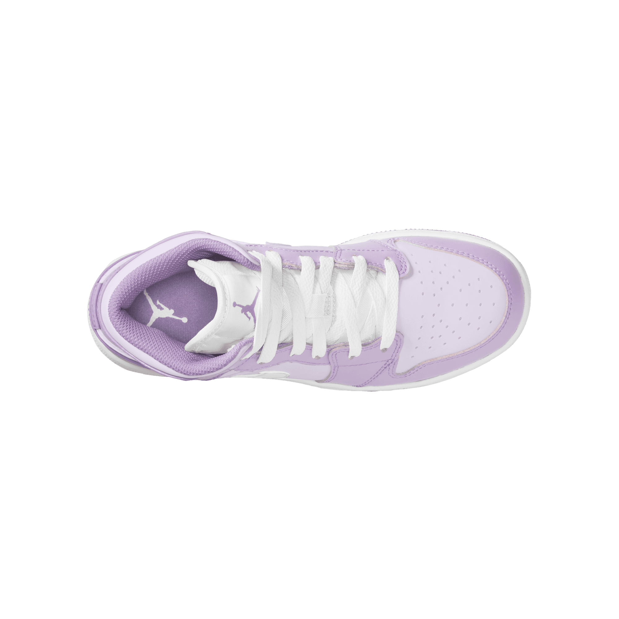 Jordan 1 Mid "Violet Mist/White/Barely Grape" Grade School Girls' Shoe - PURPLE/WHITE Thumbnail View 8