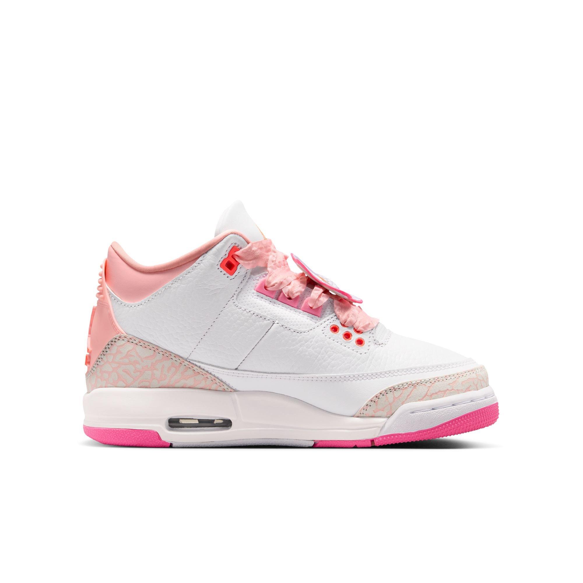 JORDAN 3 RETRO "SECRET GARDEN" GS - PEARL PINK/HYPER ORANGE/PINK BLOOM Thumbnail View 3