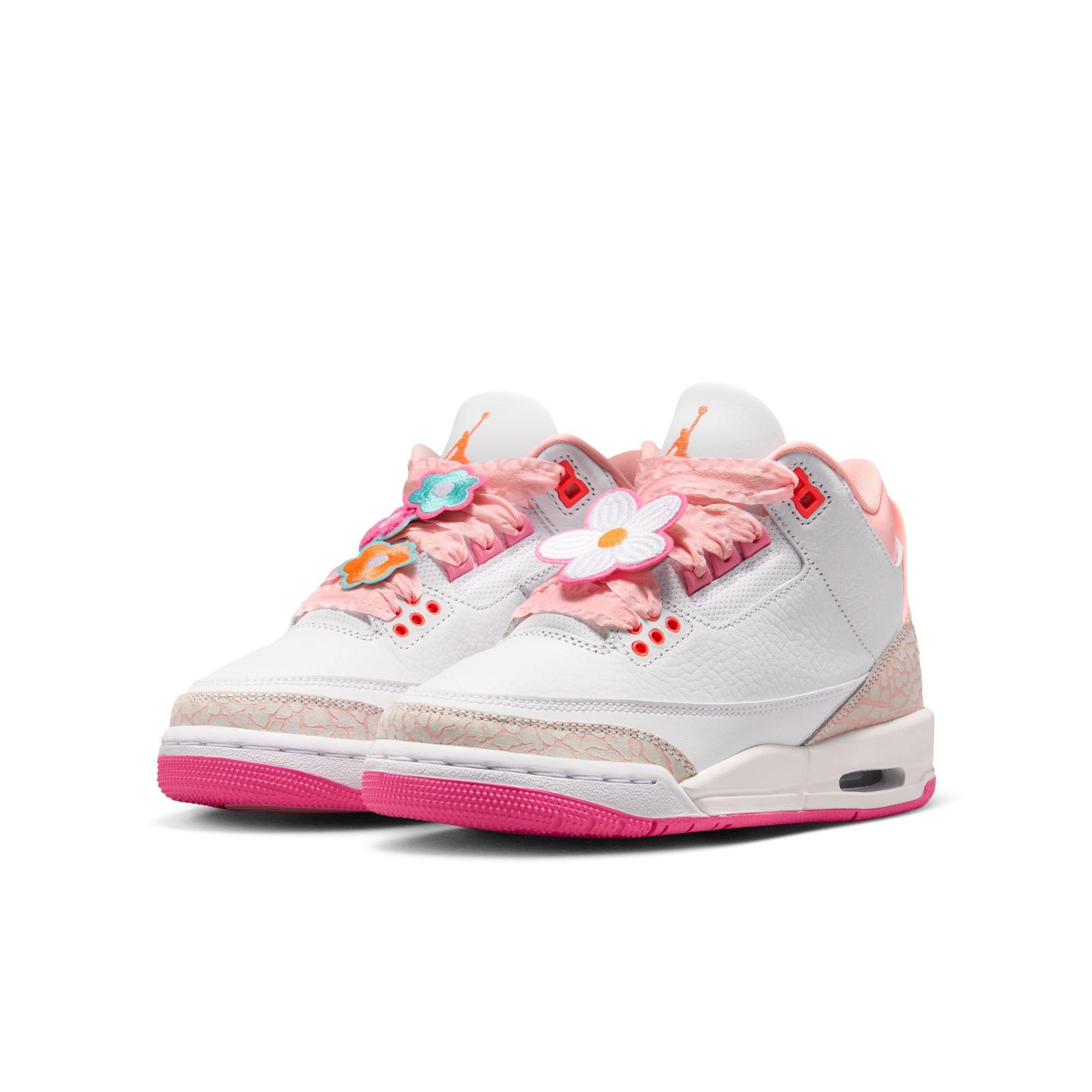 JORDAN 3 RETRO "SECRET GARDEN" GS - PEARL PINK/HYPER ORANGE/PINK BLOOM Thumbnail View 4